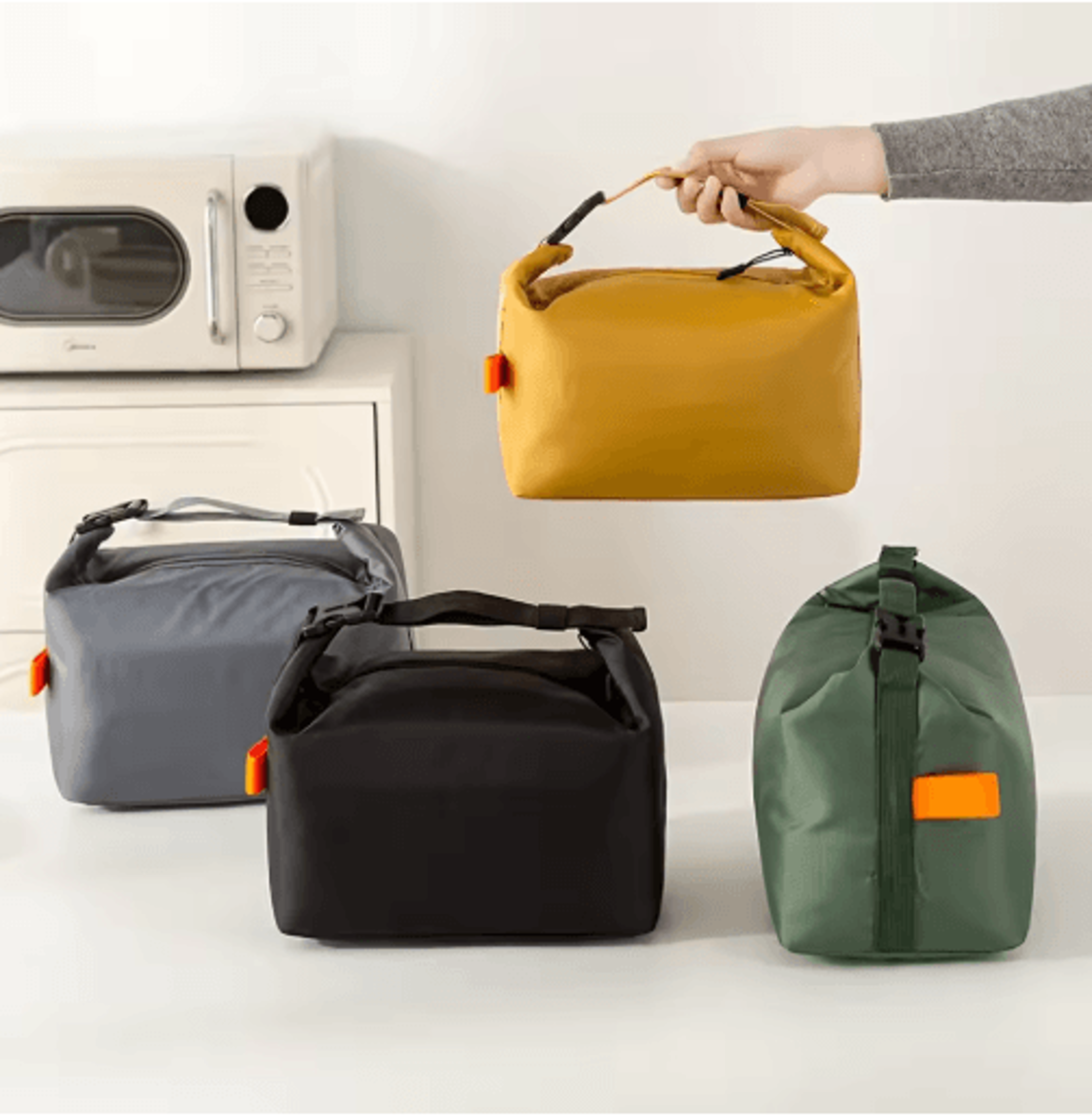 foldable insulated lunch bag portable oxford cloth thermal lunch tote with aluminum foil lining