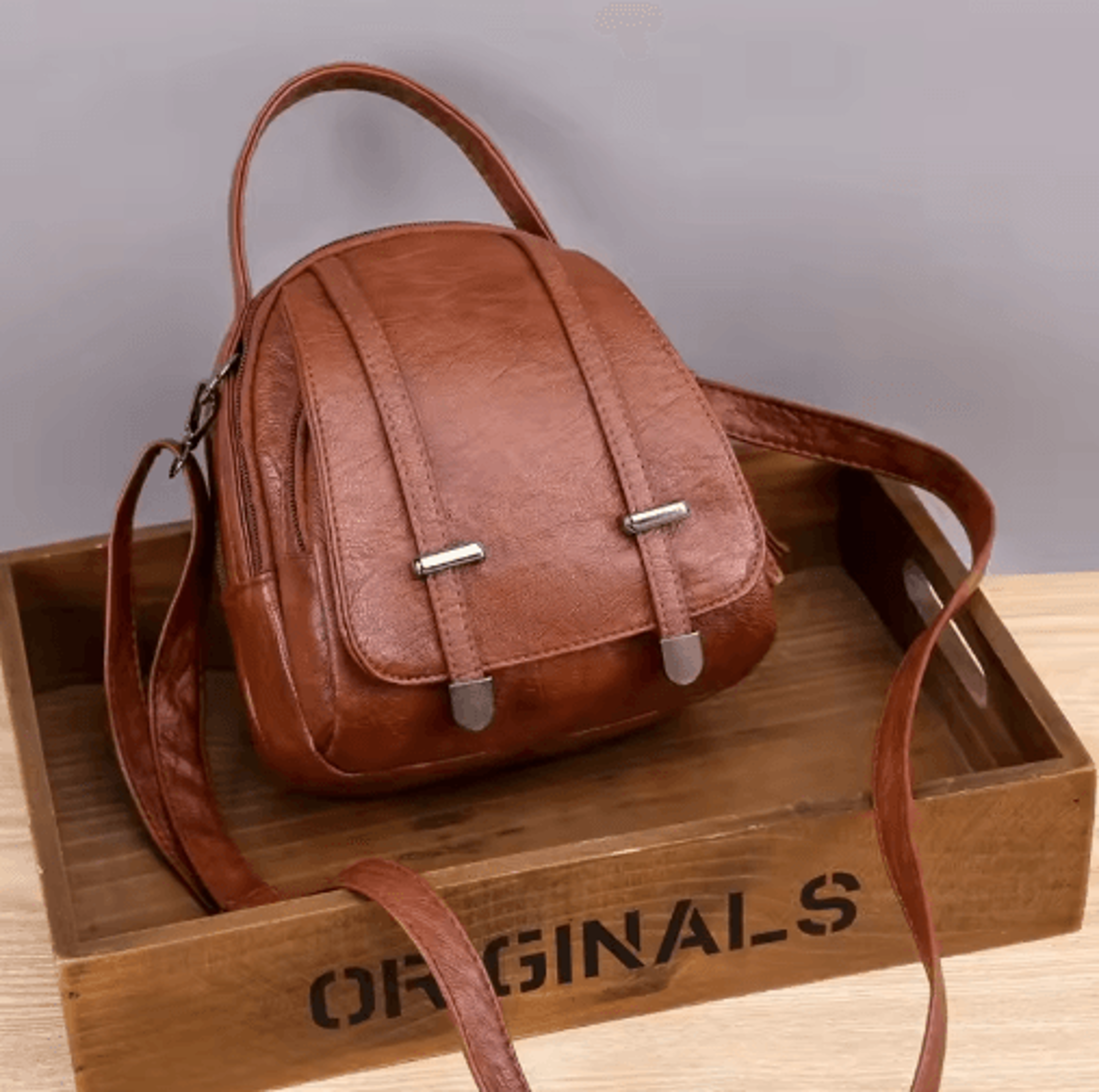 womens vintage pu leather crossbody bag multi functional small shoulder phone purse