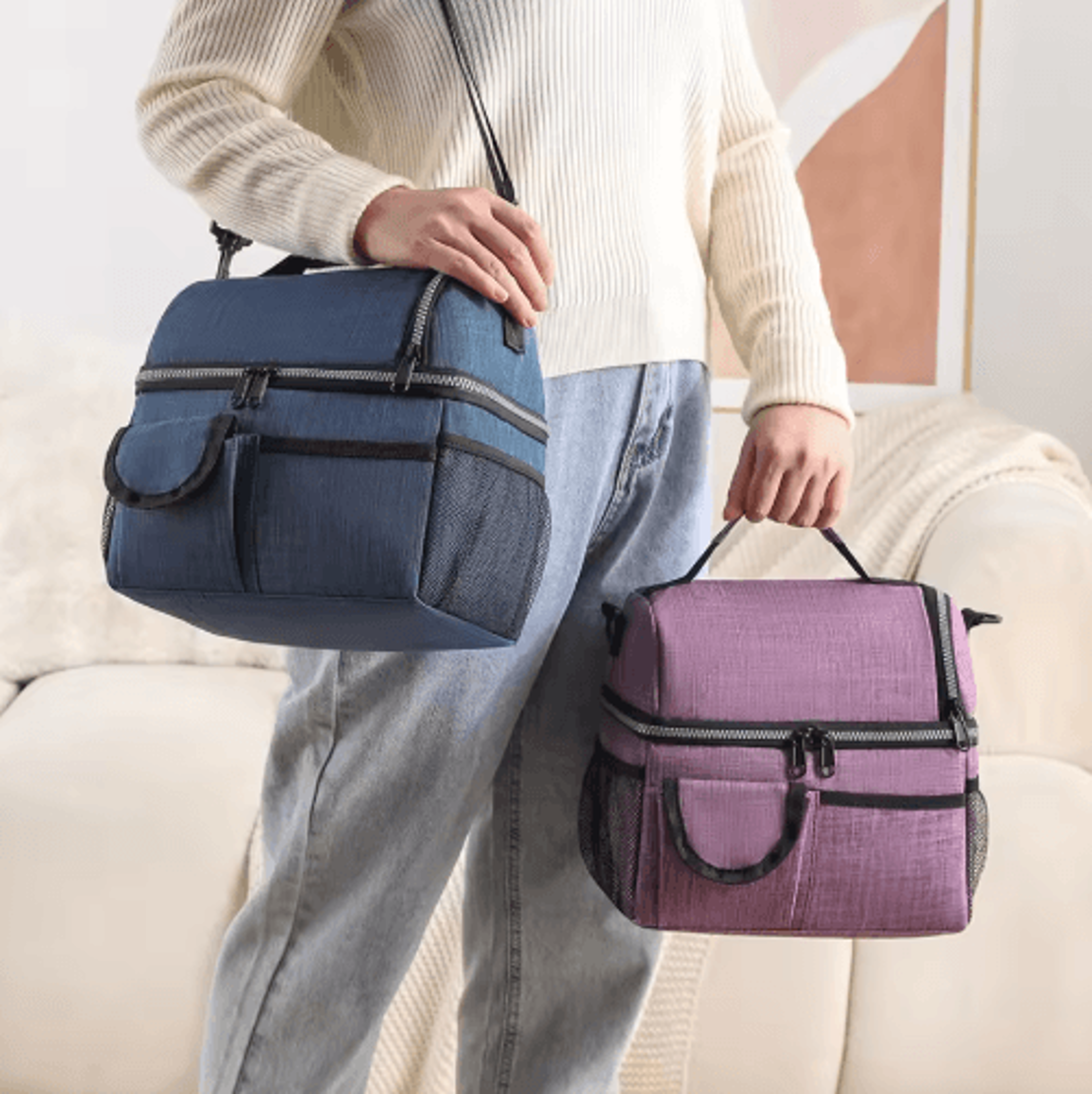 10l insulated lunch bag with waterproof design & portable cooler function