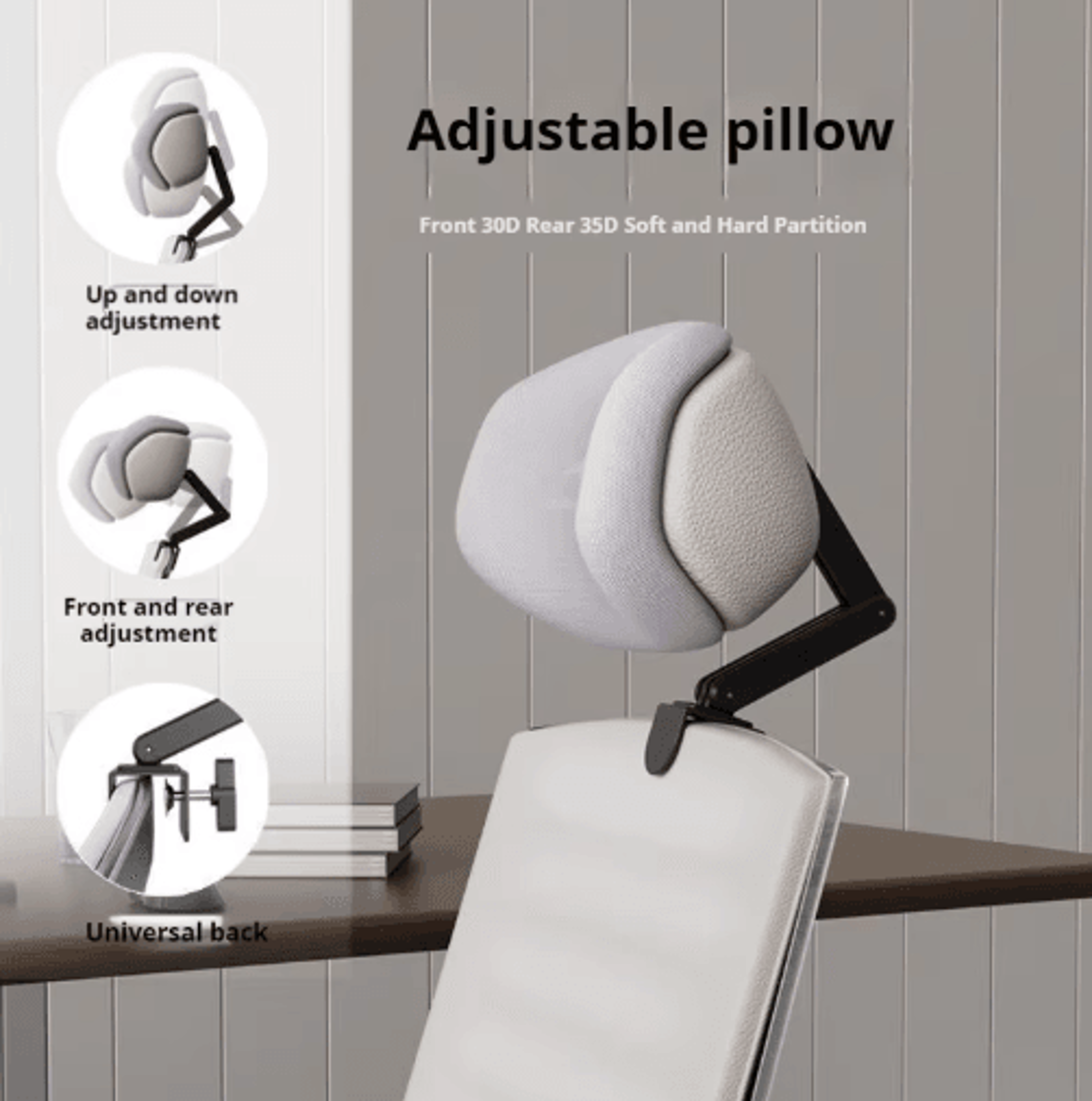 ergocomfort adjustable chair headrest – universal office chair head pillow for neck support