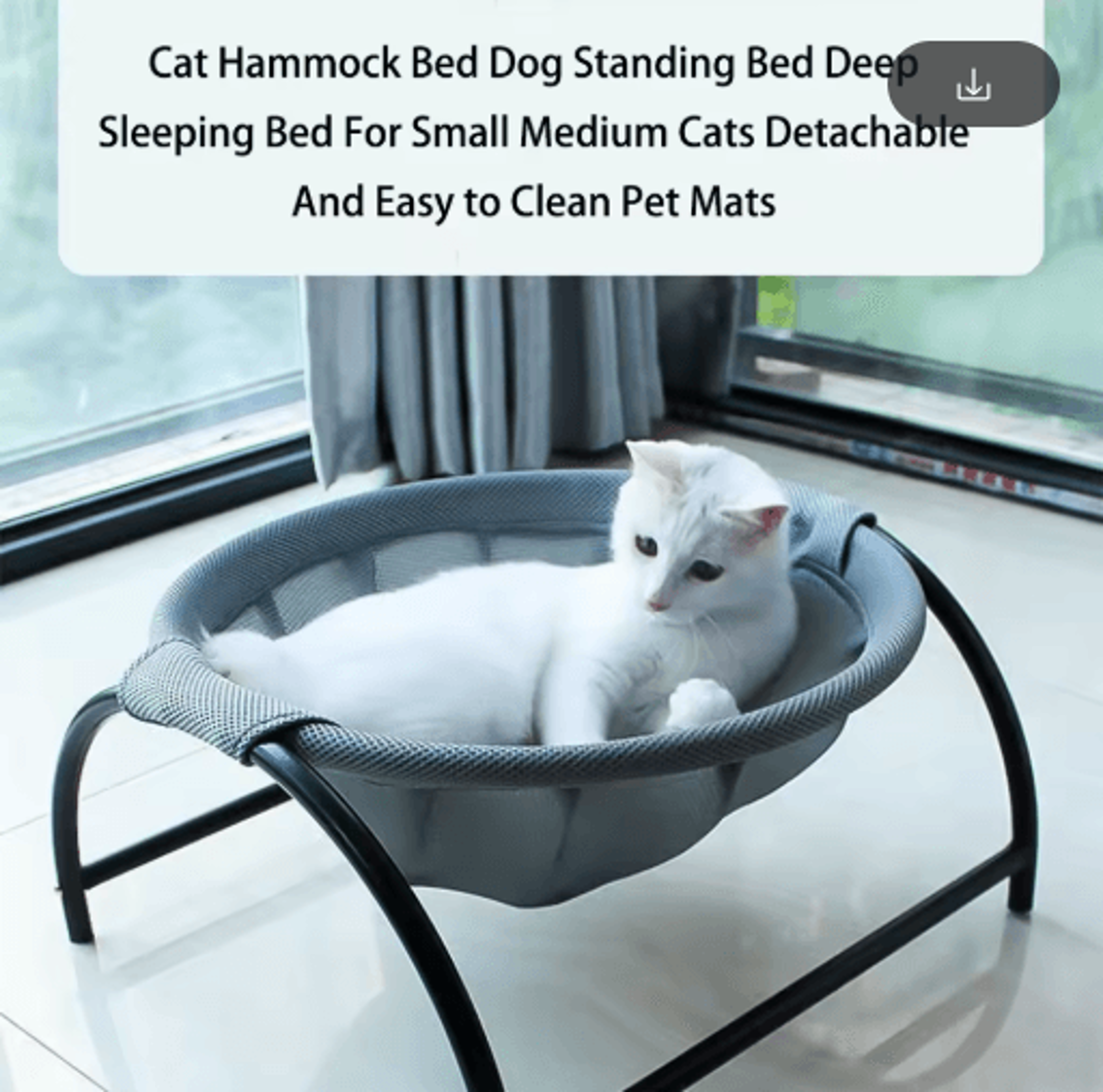 cozy lift cat hammock bed elevated pet hanging bed for deep sleep & easy cleaning