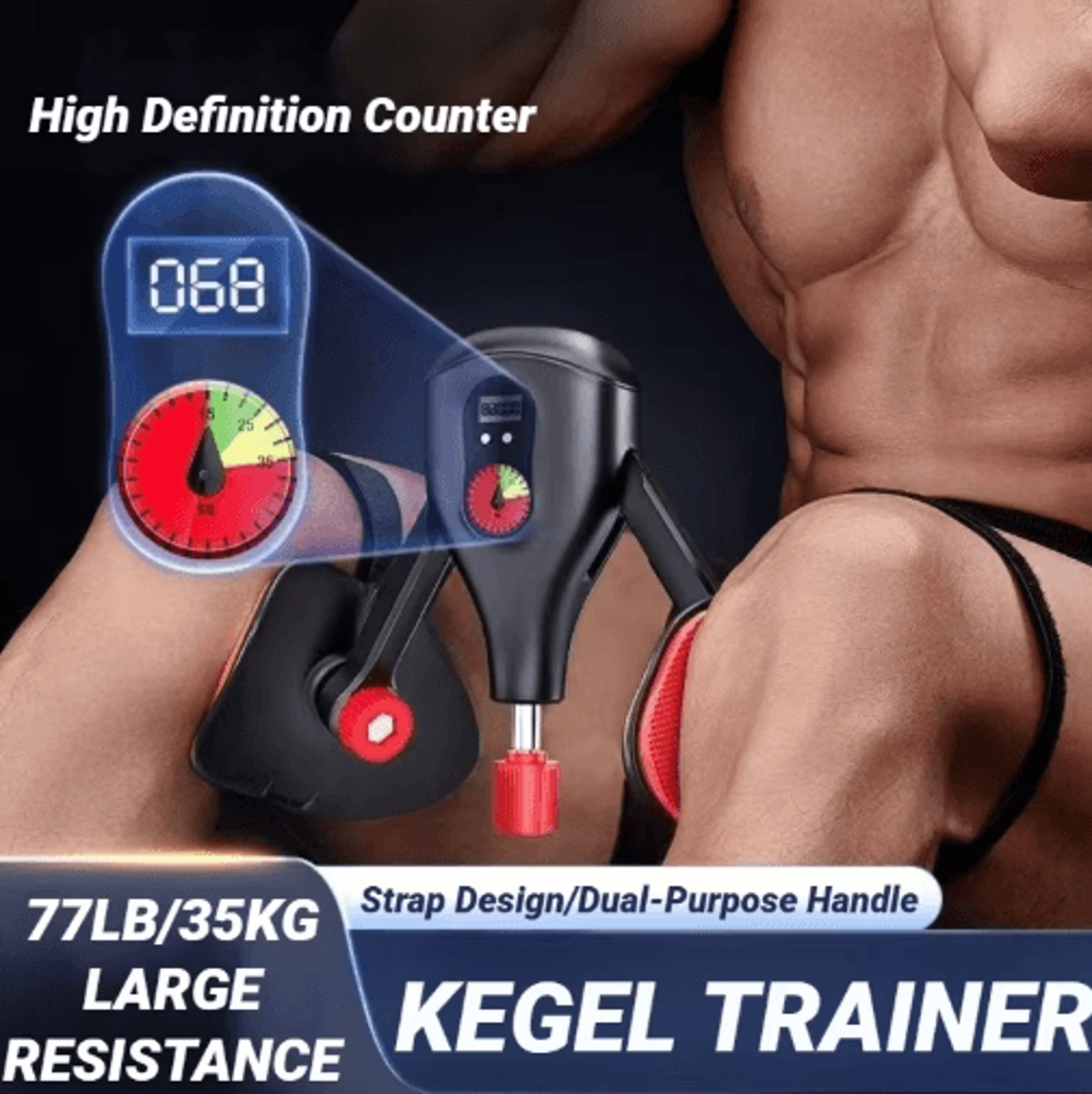 smart kegel pelvic floor trainer with counter – adjustable kegel exercise device for core & thigh strength