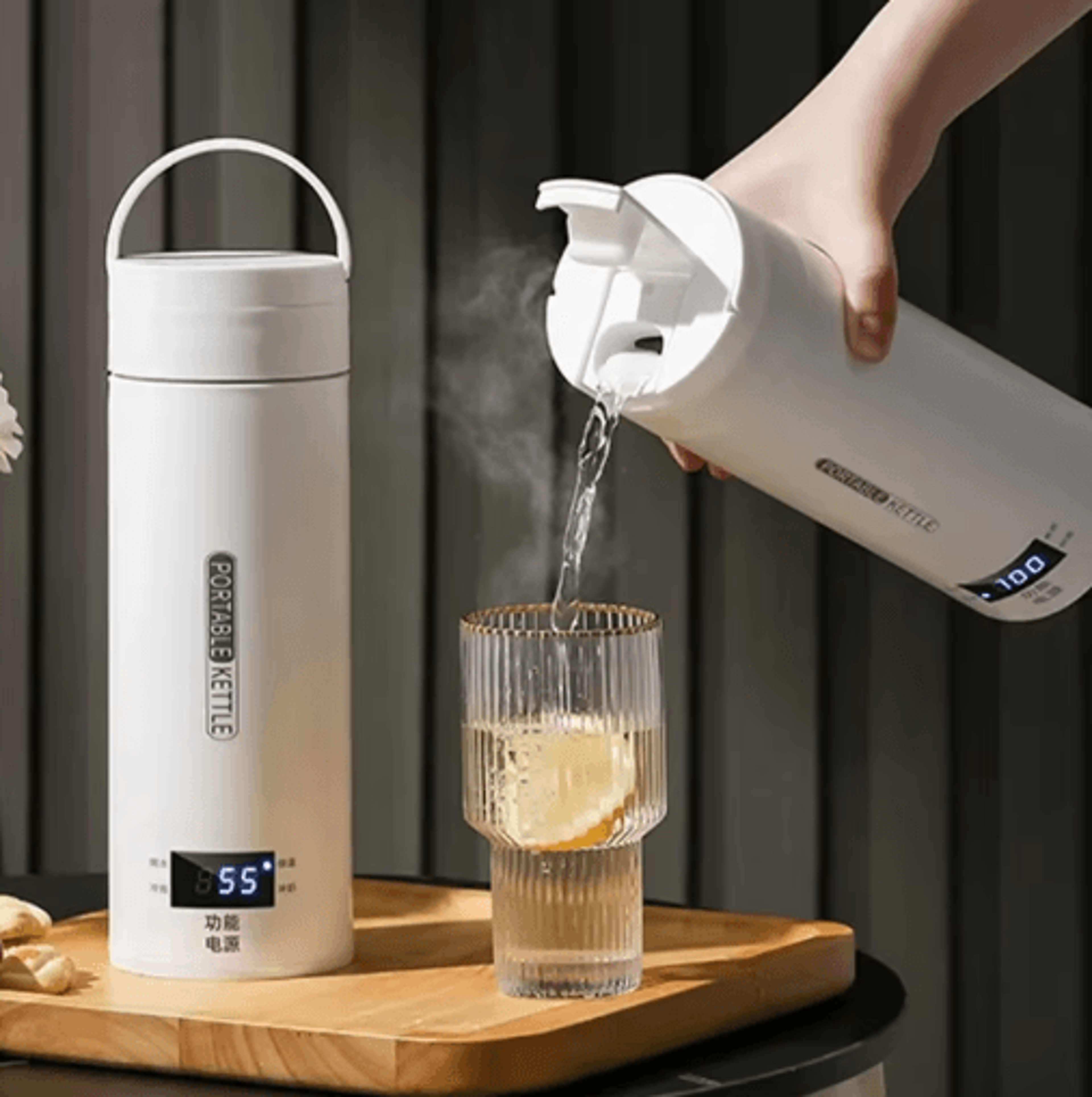 portable electric travel kettle 500ml – smart portable electric kettle for tea, coffee & on-the-go boiling