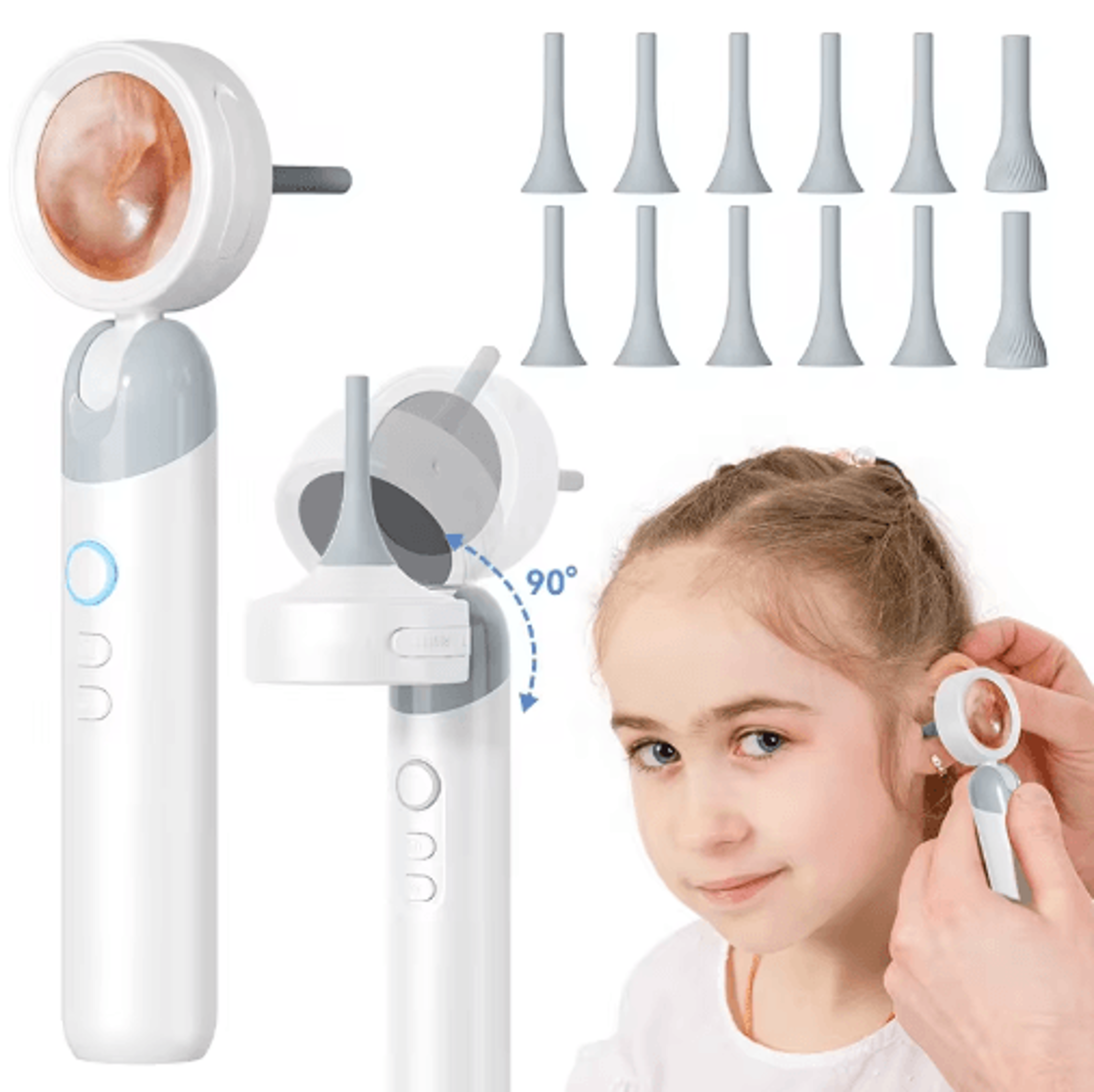 portable ear camera with 1.38" display – hd ear inspection camera with multi-use cleaning kit