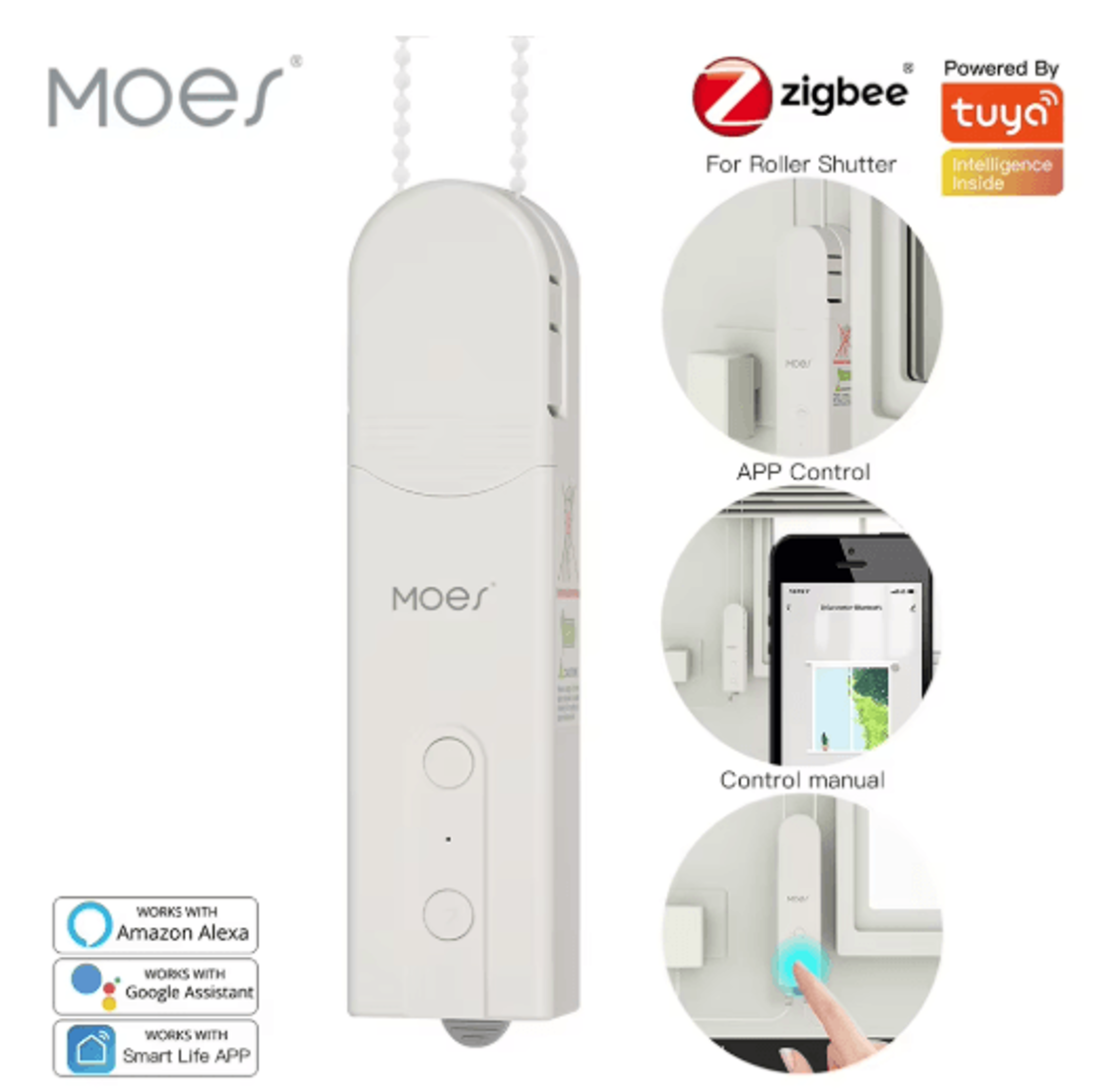 zigbee smart roller blind motor app controlled motorized blinds with alexa & google voice control