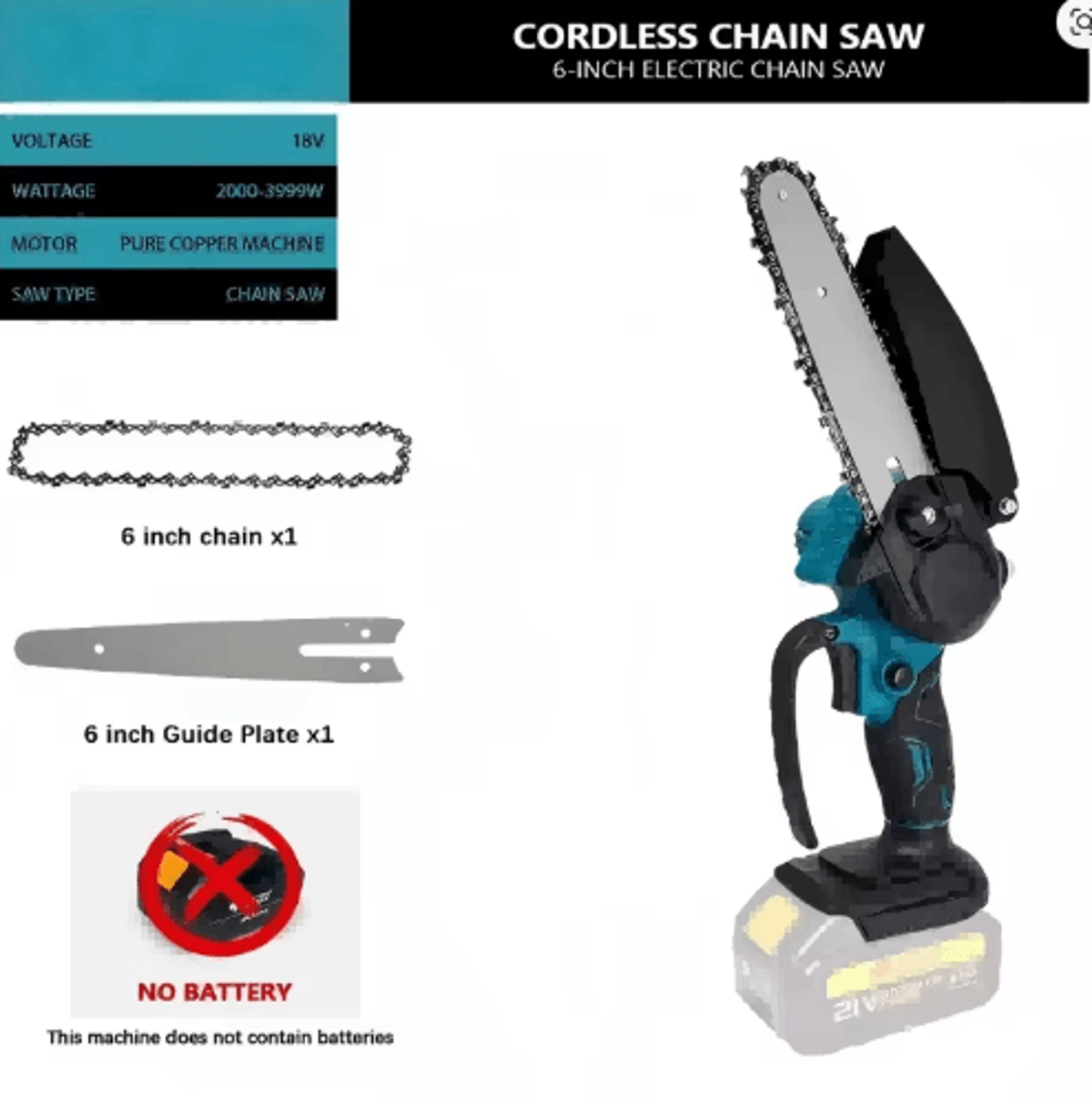 6-inch mini electric chainsaw 1700rpm –portable mini electric chainsaw for one-hand wood cutting