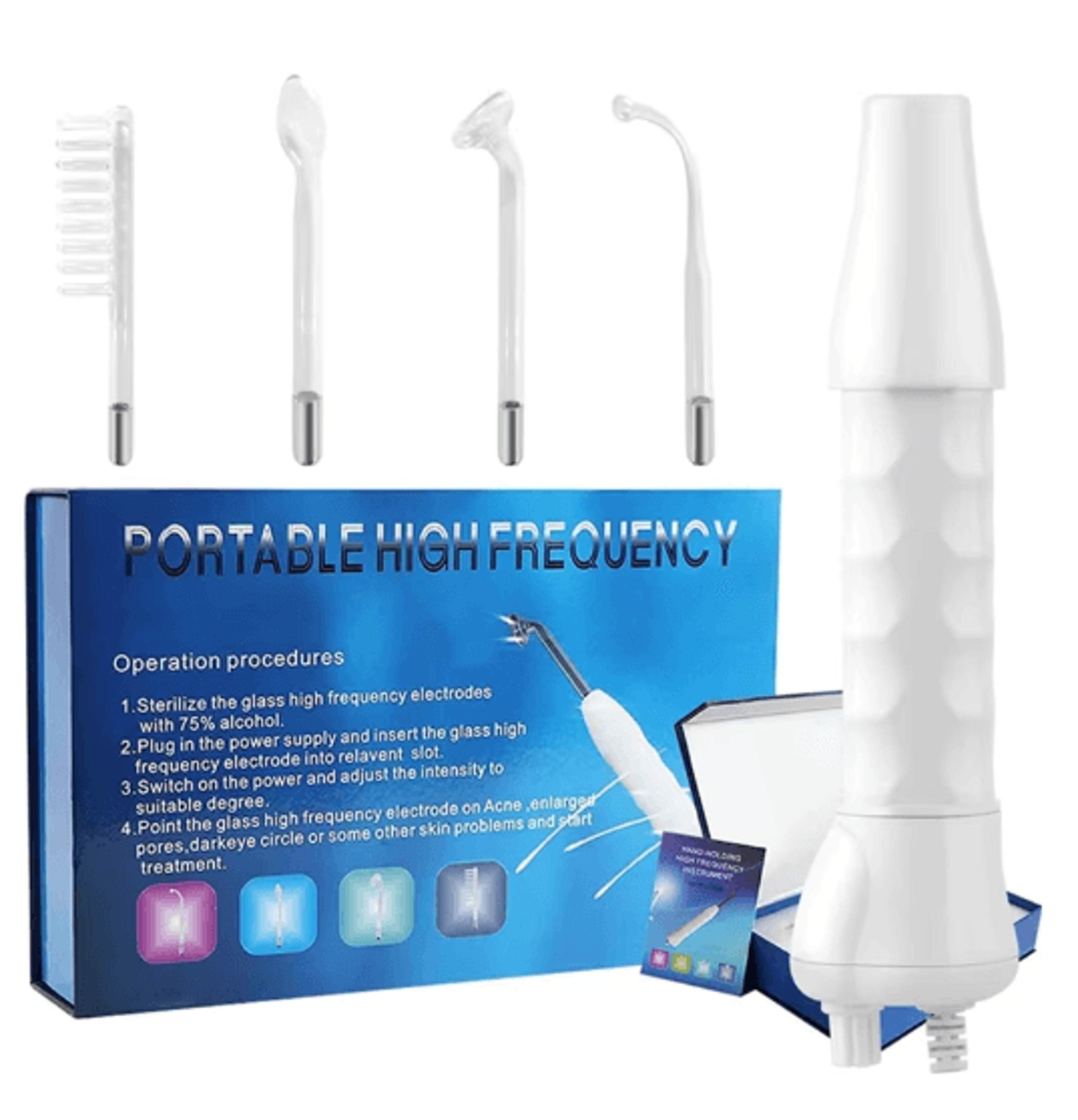 high frequency facial wand portable high frequency skin device for acne care & skin rejuvenation