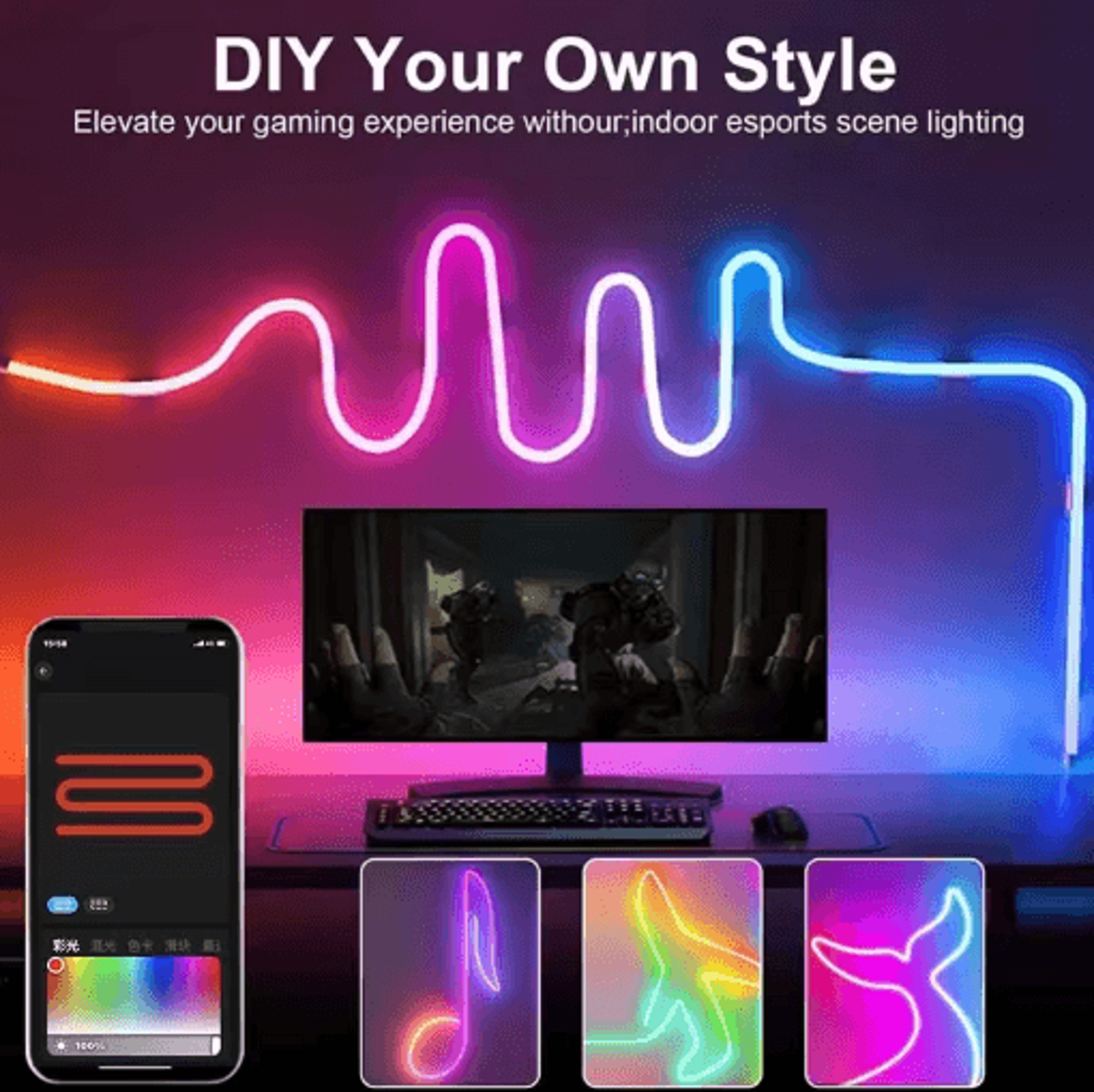 rgbic neon led strip lights with app control flexible neon led strip lights for diy ambient decor