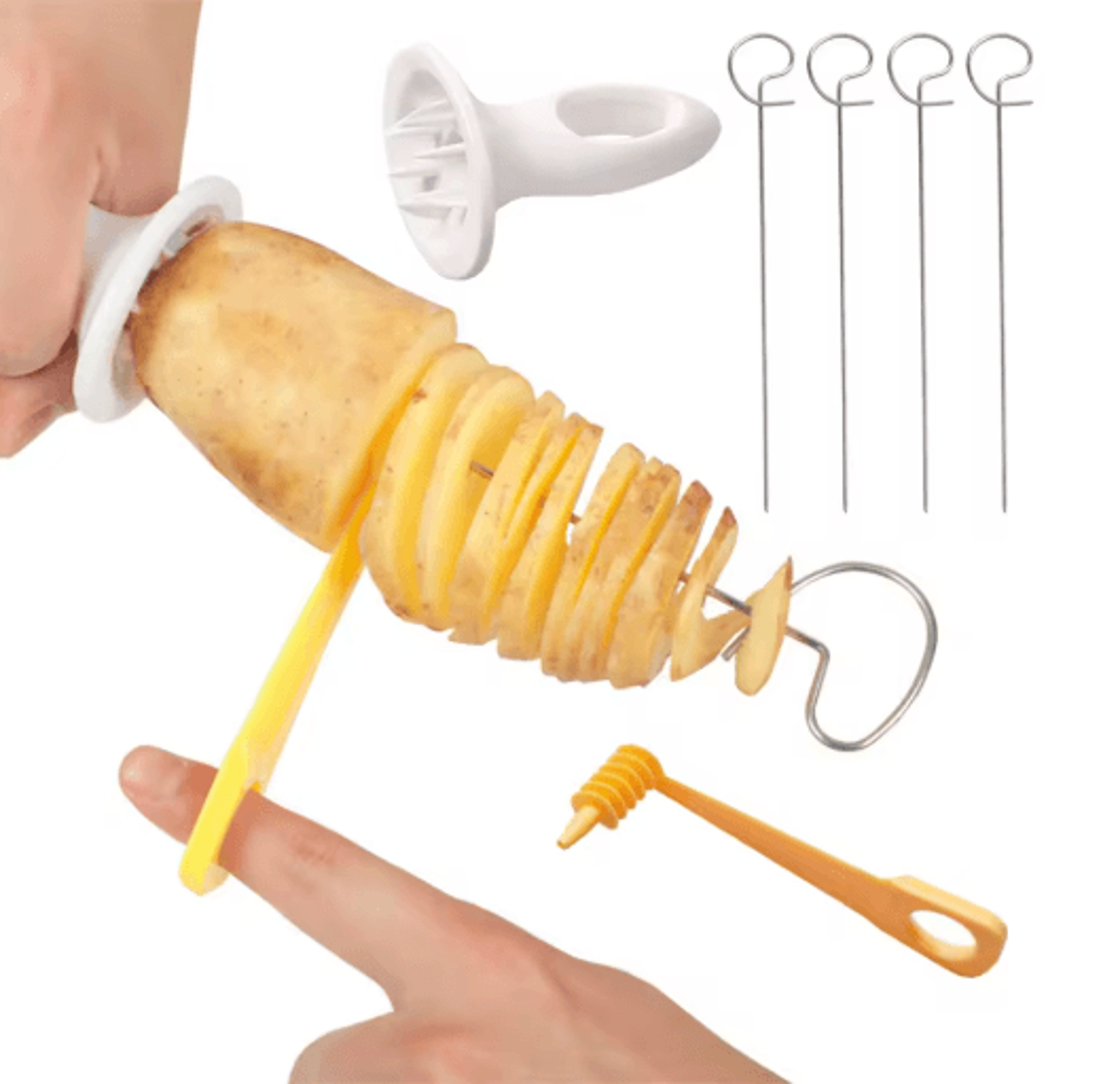 stainless steel spiral potato slicer creative spiral potato cutter for fun kitchen prep