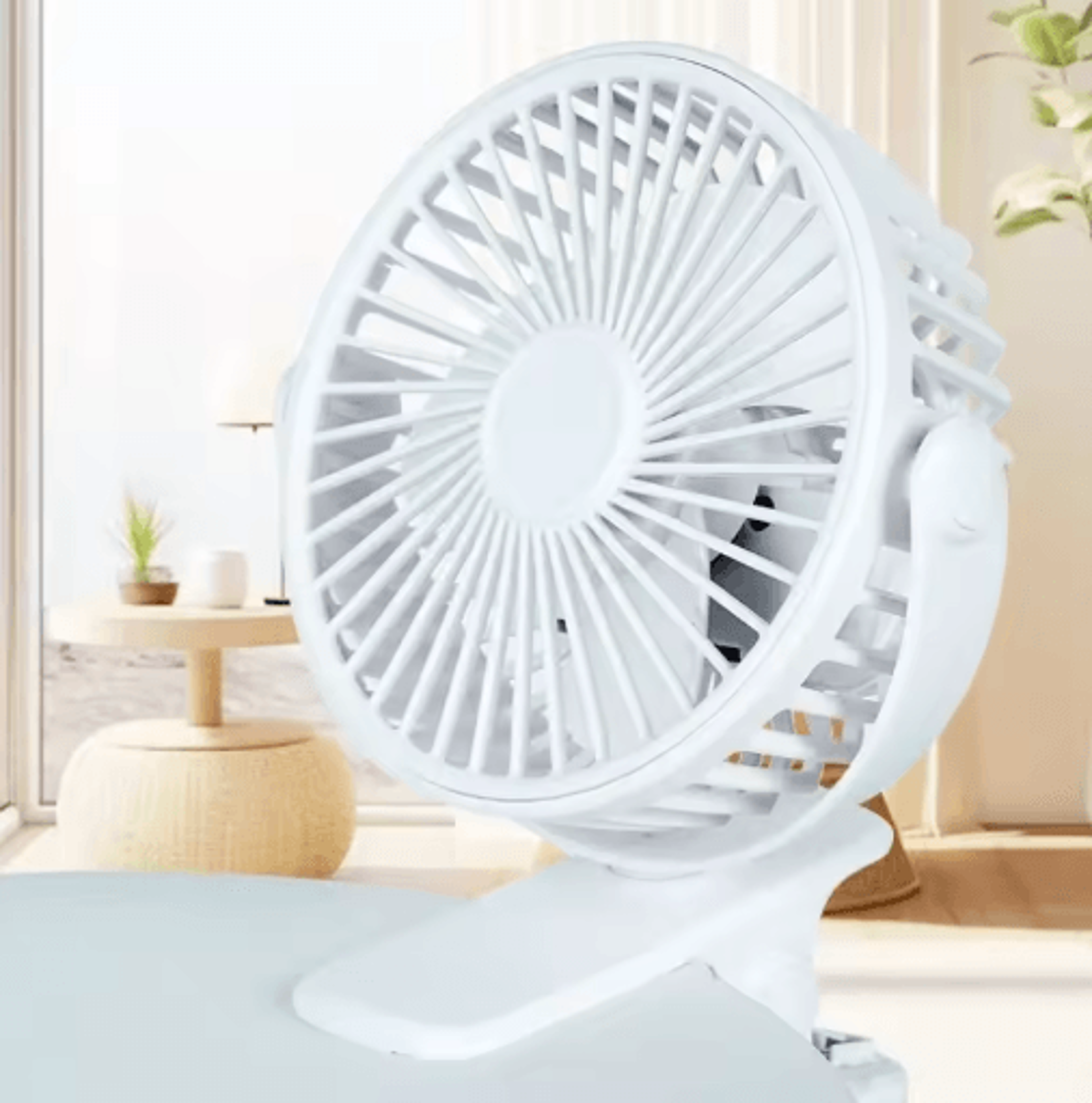 360° rotating mini clip fan with night light rechargeable clip on desk fan for portable cooling
