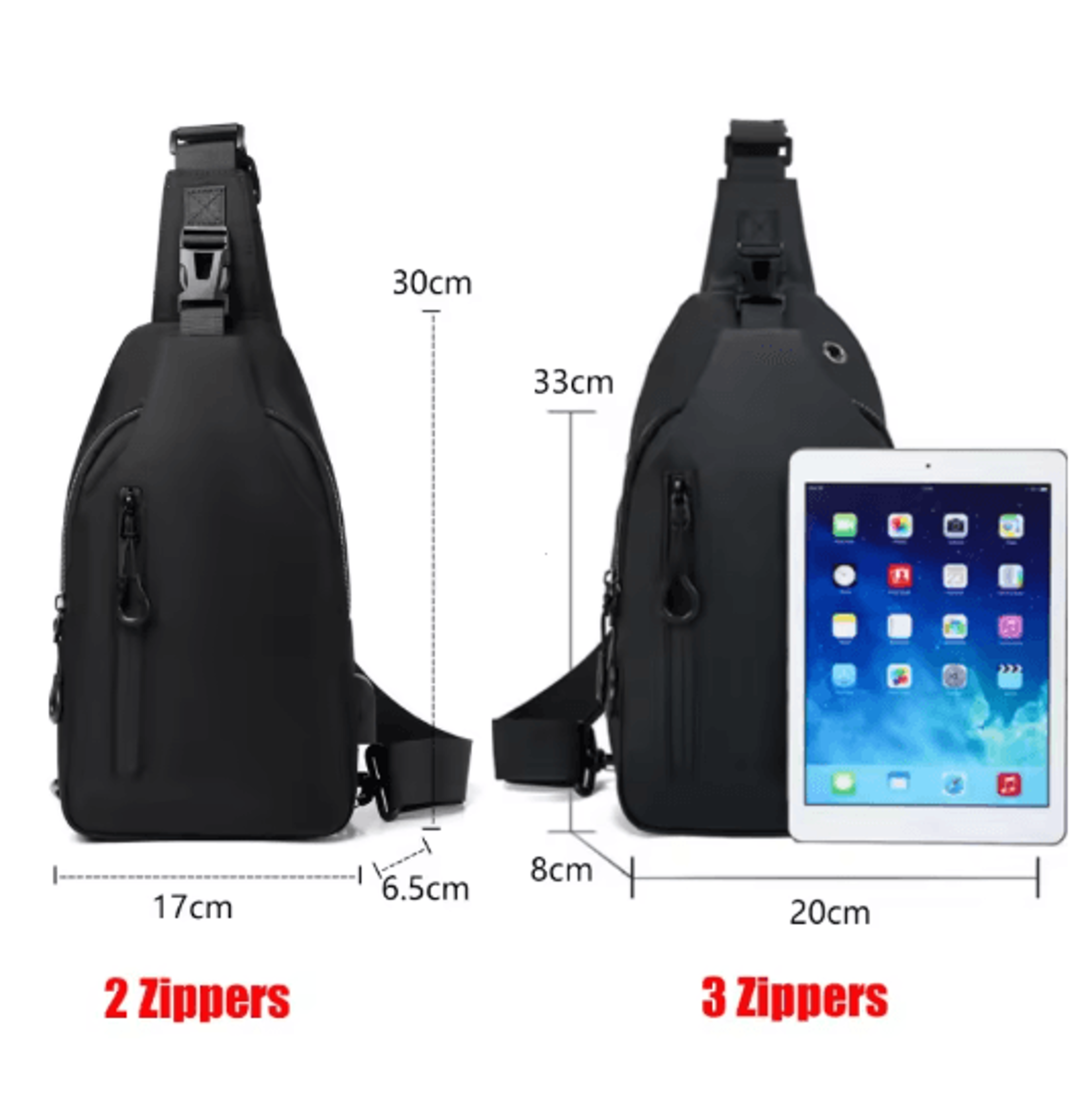 mens crossbody chest bag with usb charging port water-resistant casual sling for everyday use