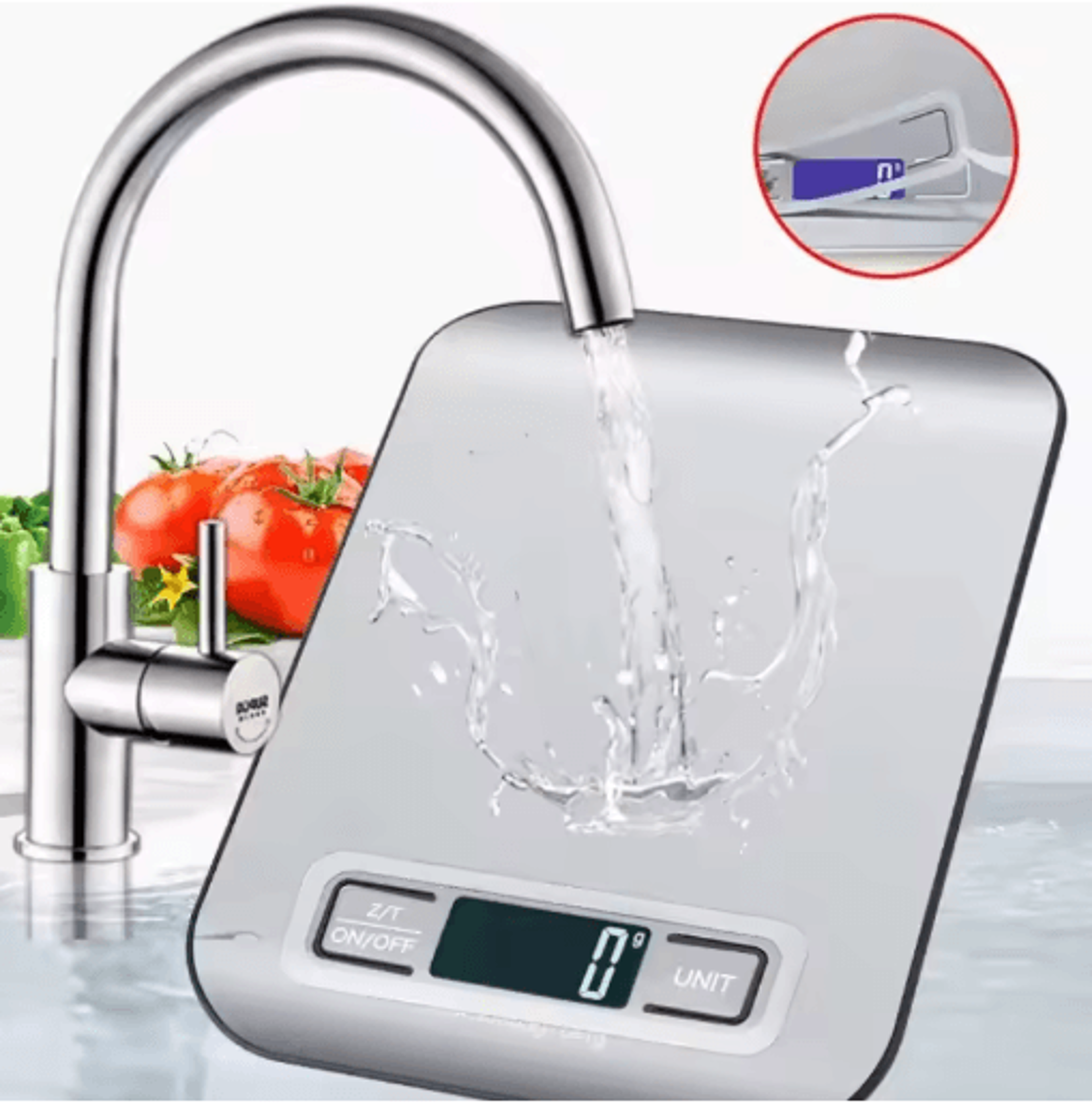 digital kitchen scale with led display precision stainless steel food weighing scale (5kg capacity)