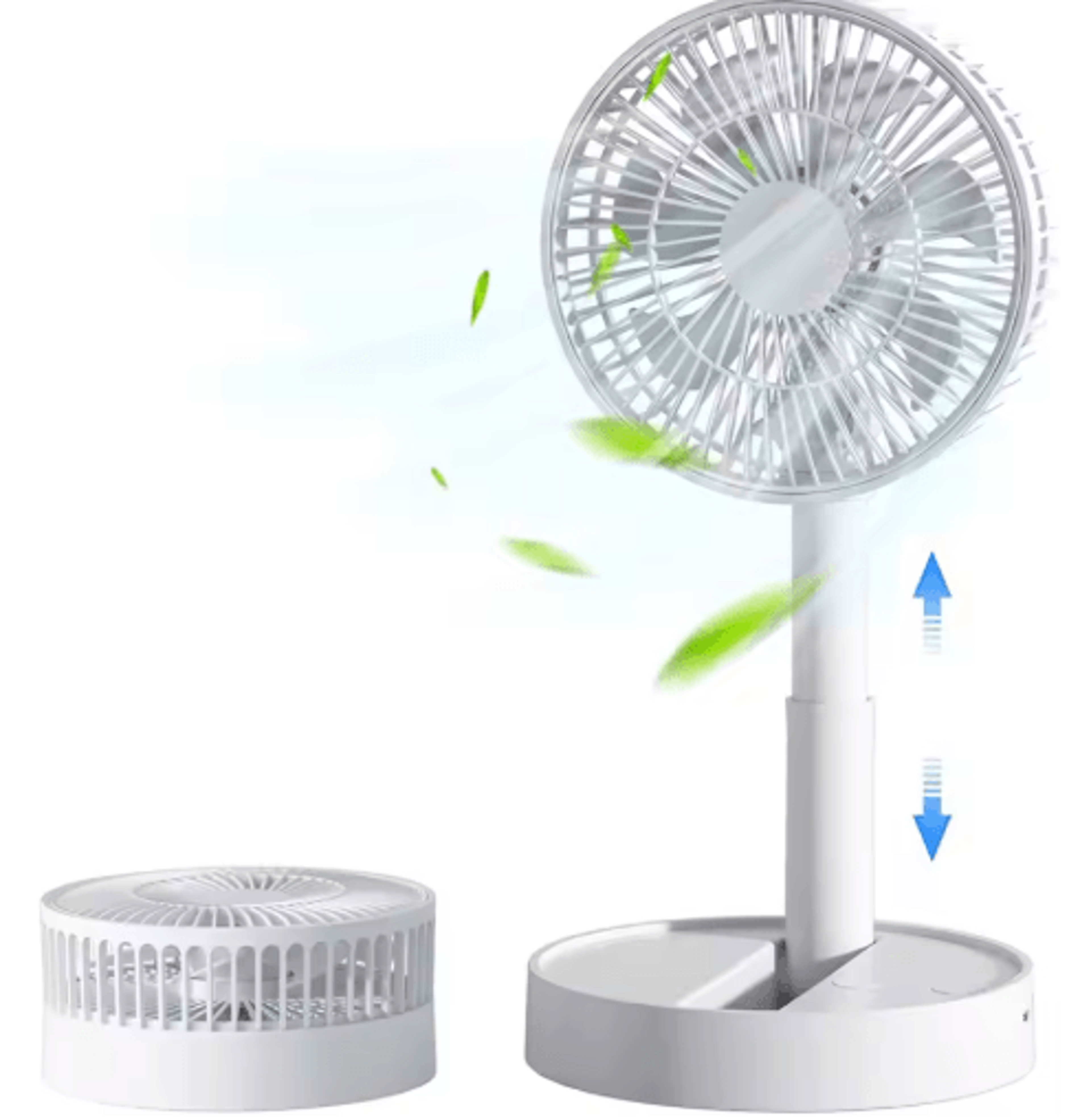 usb foldable mini fan with 4 speeds & timer – portable rechargeable table fan