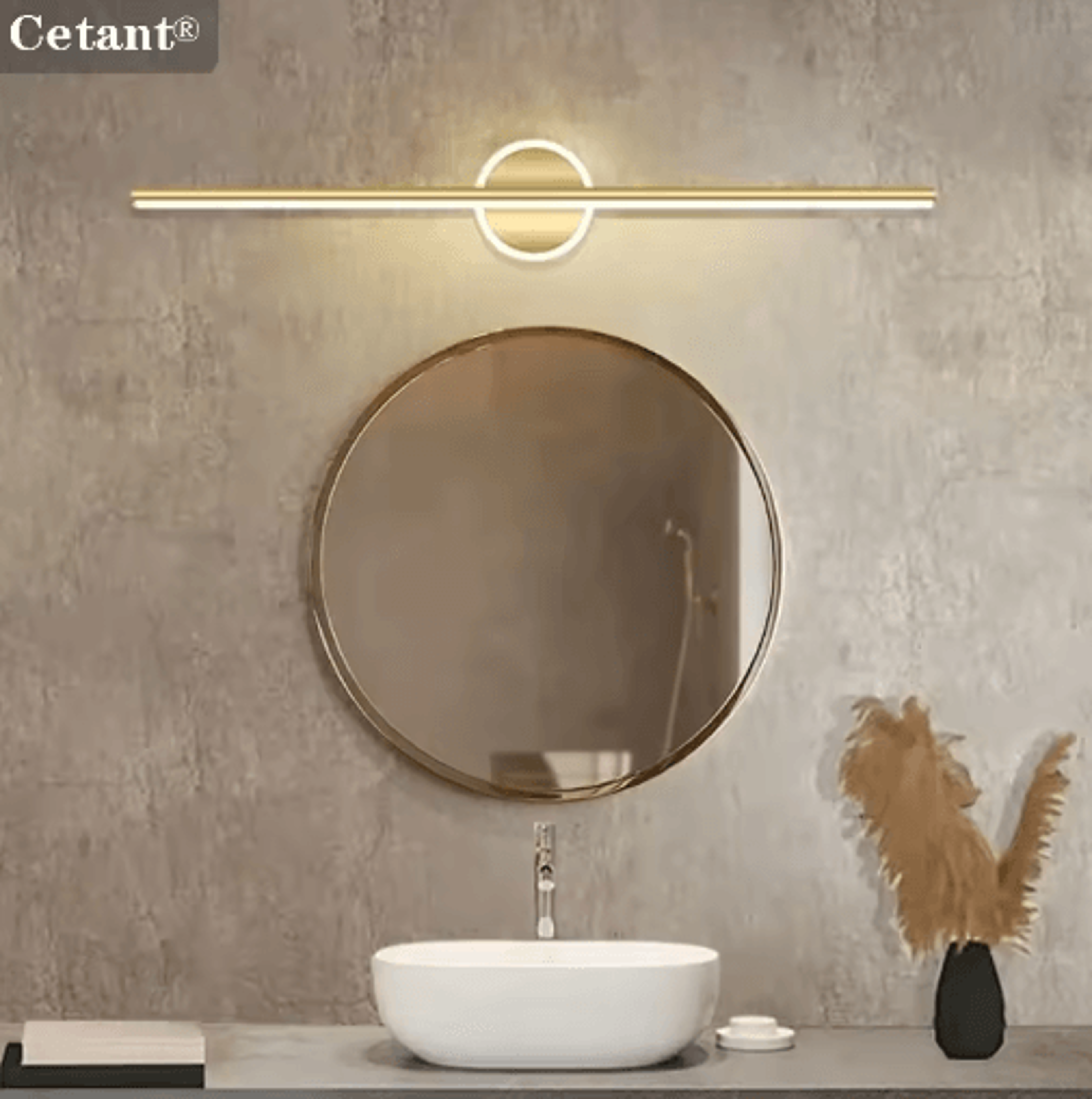 modern led mirror wall light – 40/60cm bathroom vanity lamp in black & gold