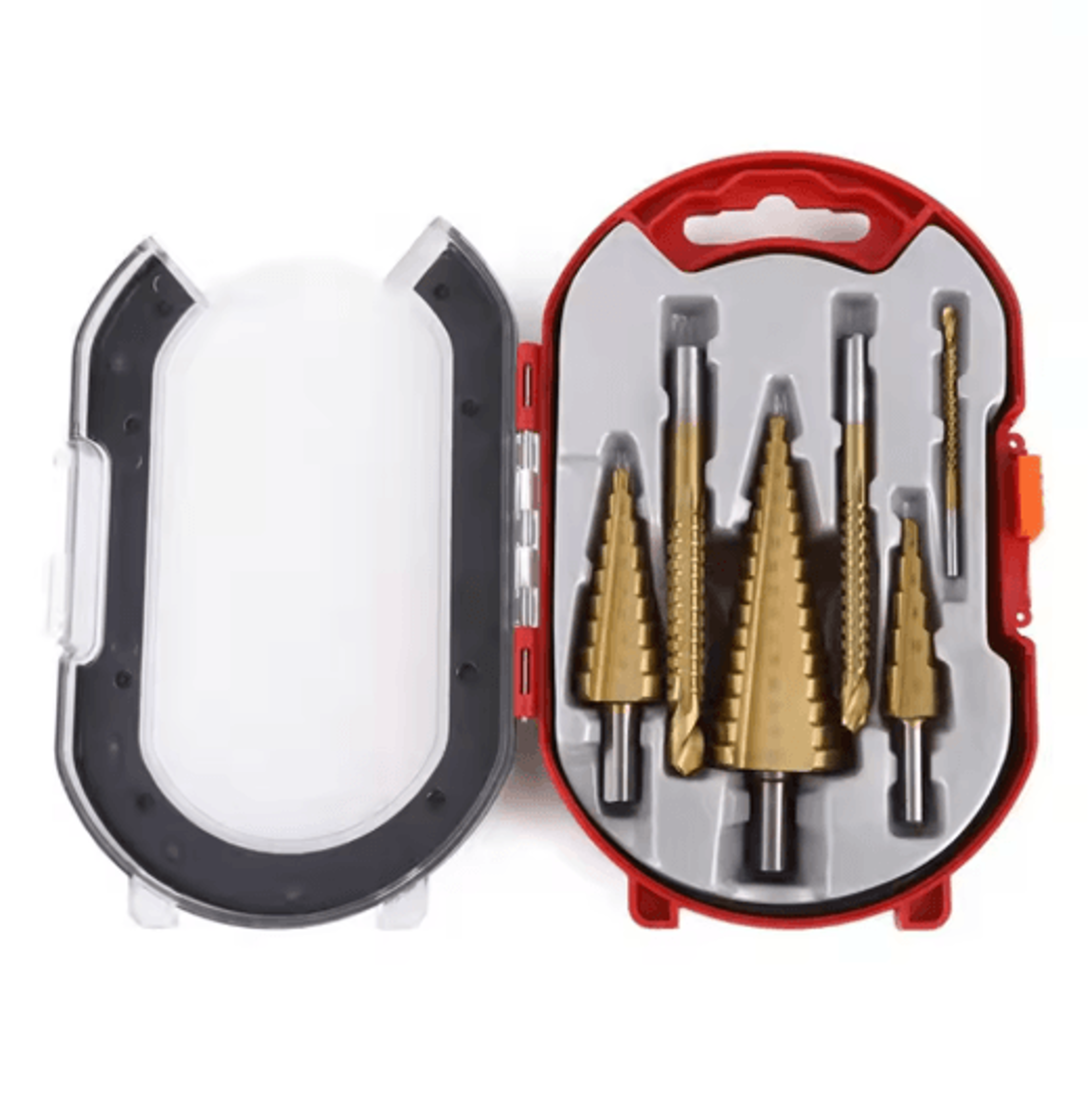 6-piece step drill bit set titanium coated multi-size metal & wood hole cutter kit