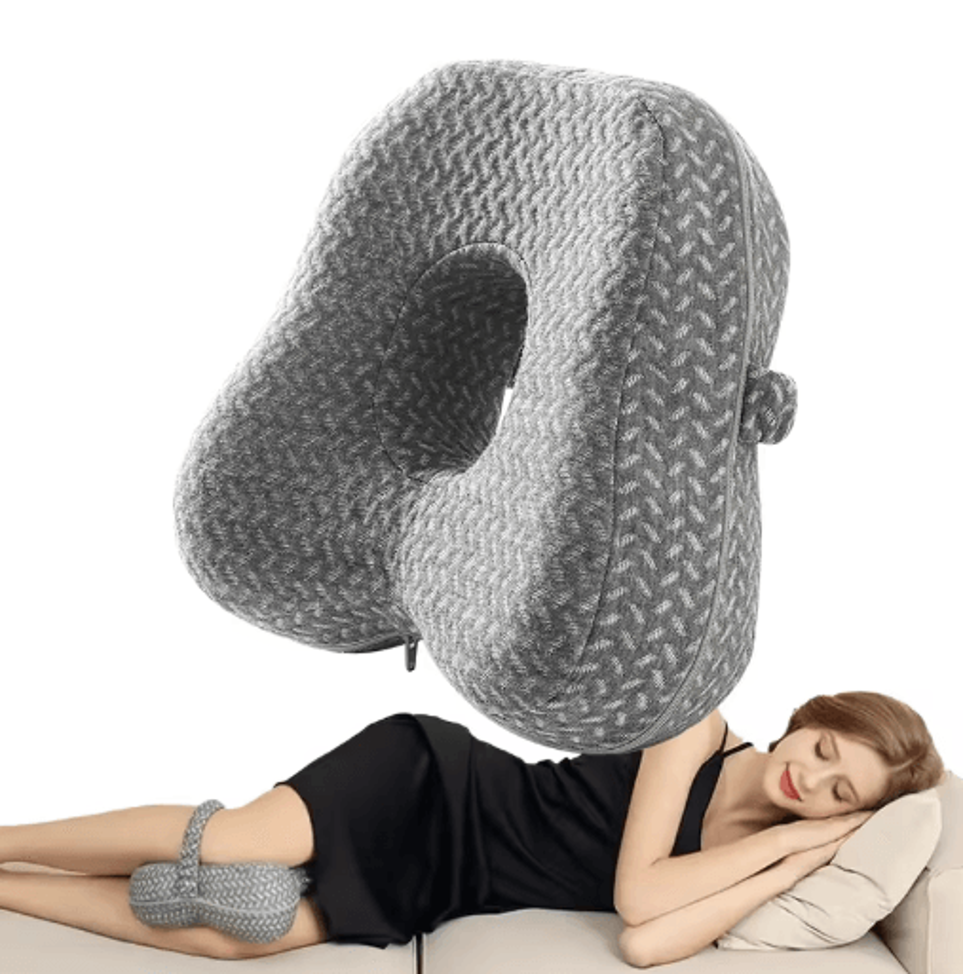 orthopedic memory foam leg pillow for side sleepers – sciatica & knee support cushion