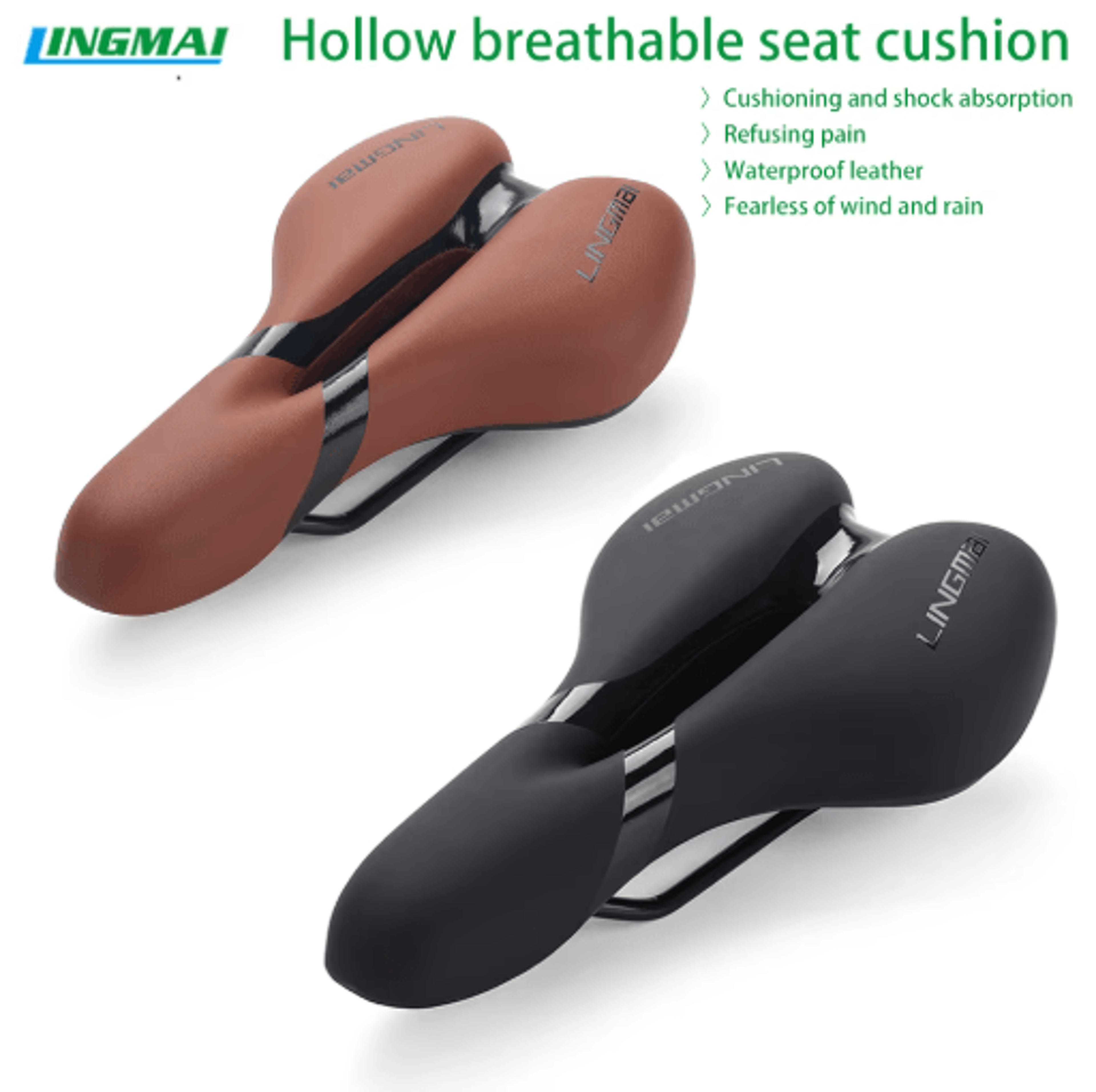 lingmai comfortable bicycle seat – shock absorbing waterproof bike saddle cushion