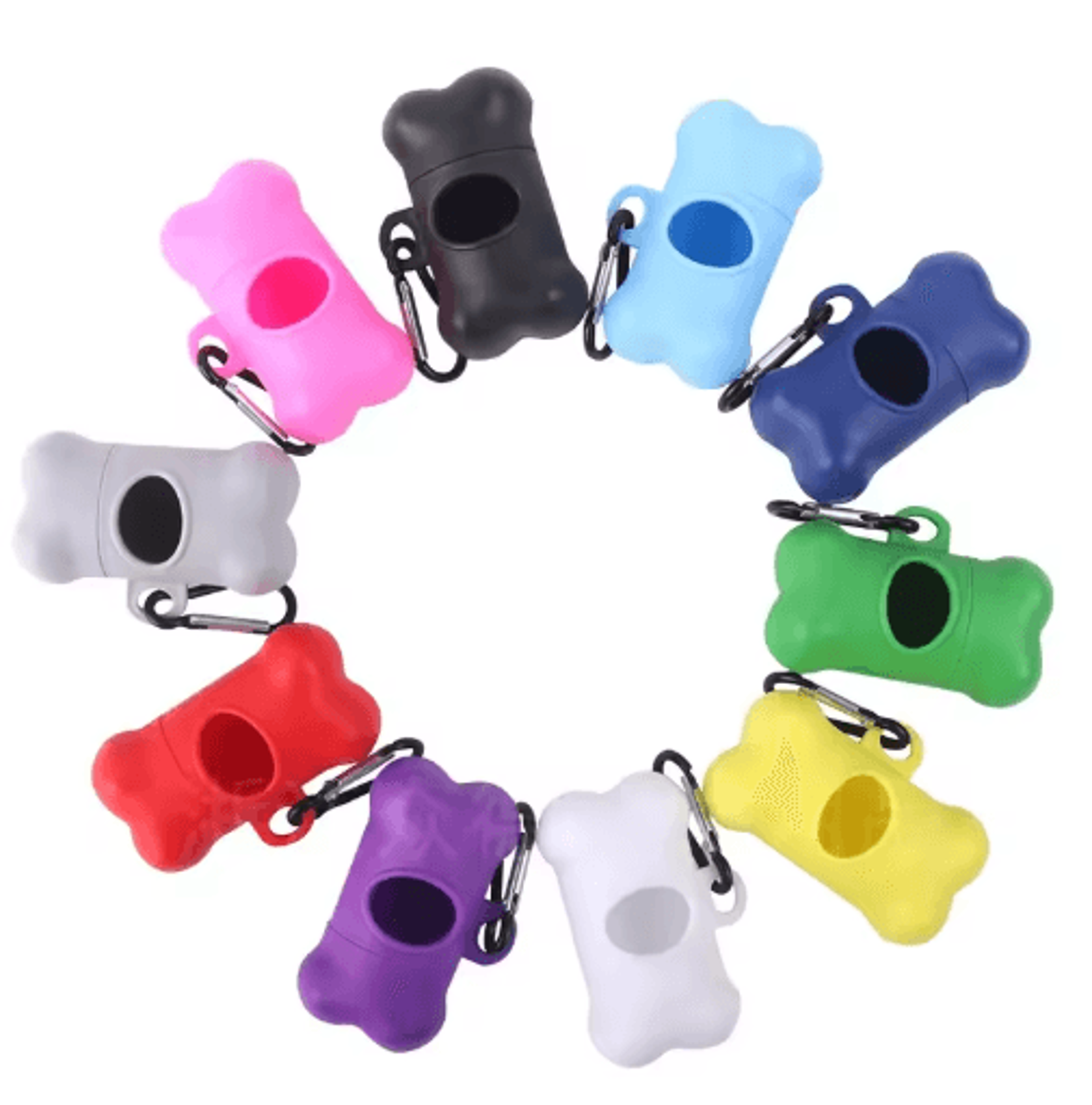 bone-shaped dog poop bag dispenser – portable pet waste bag holder with clip