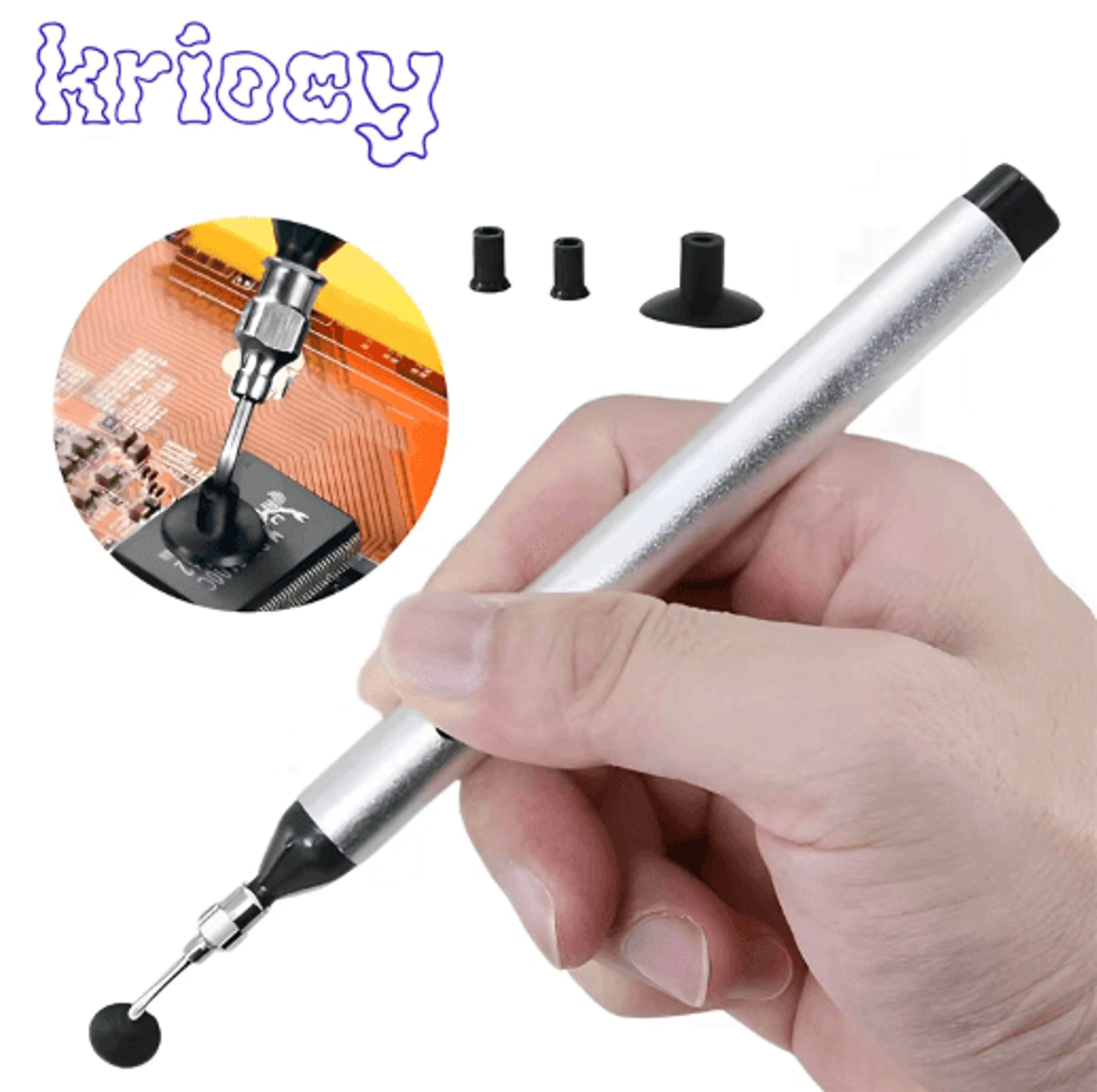 precision smd vacuum pickup pen ic chip soldering tool with 3 suction heads