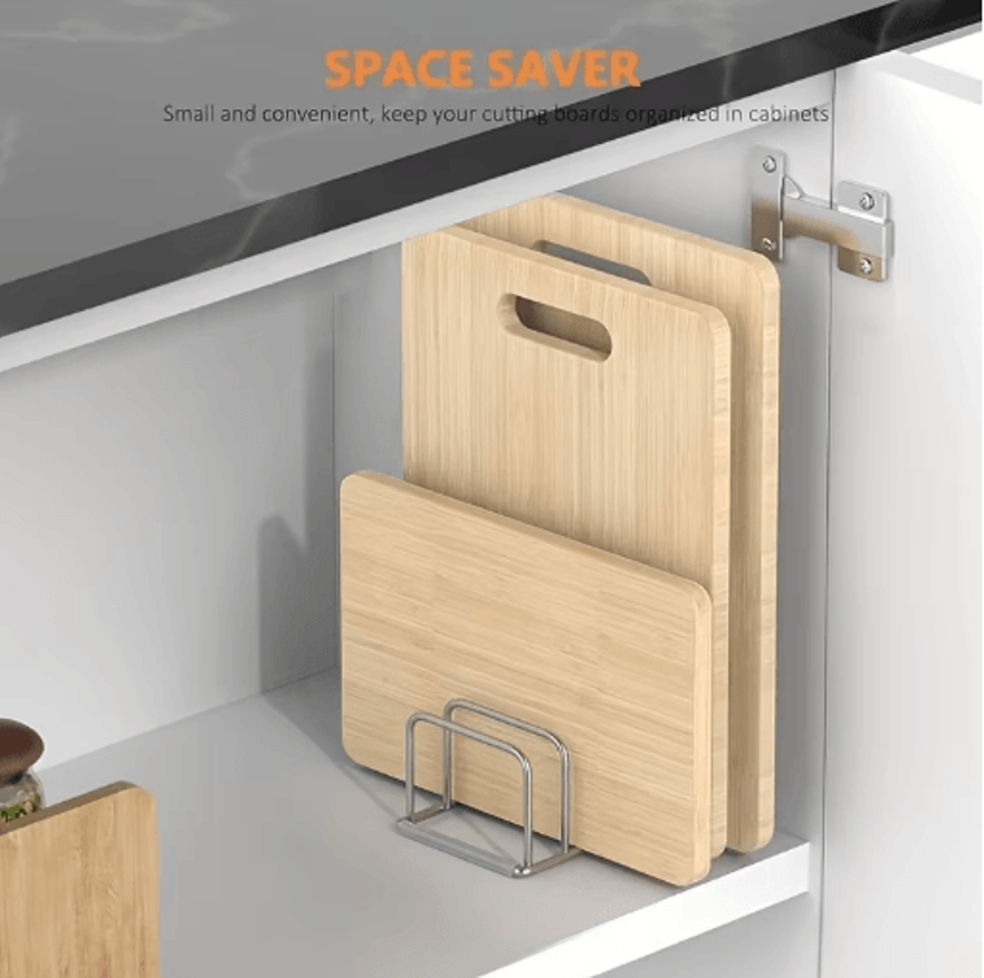 stainless steel pot lid & cutting board organizer space saving kitchen rack