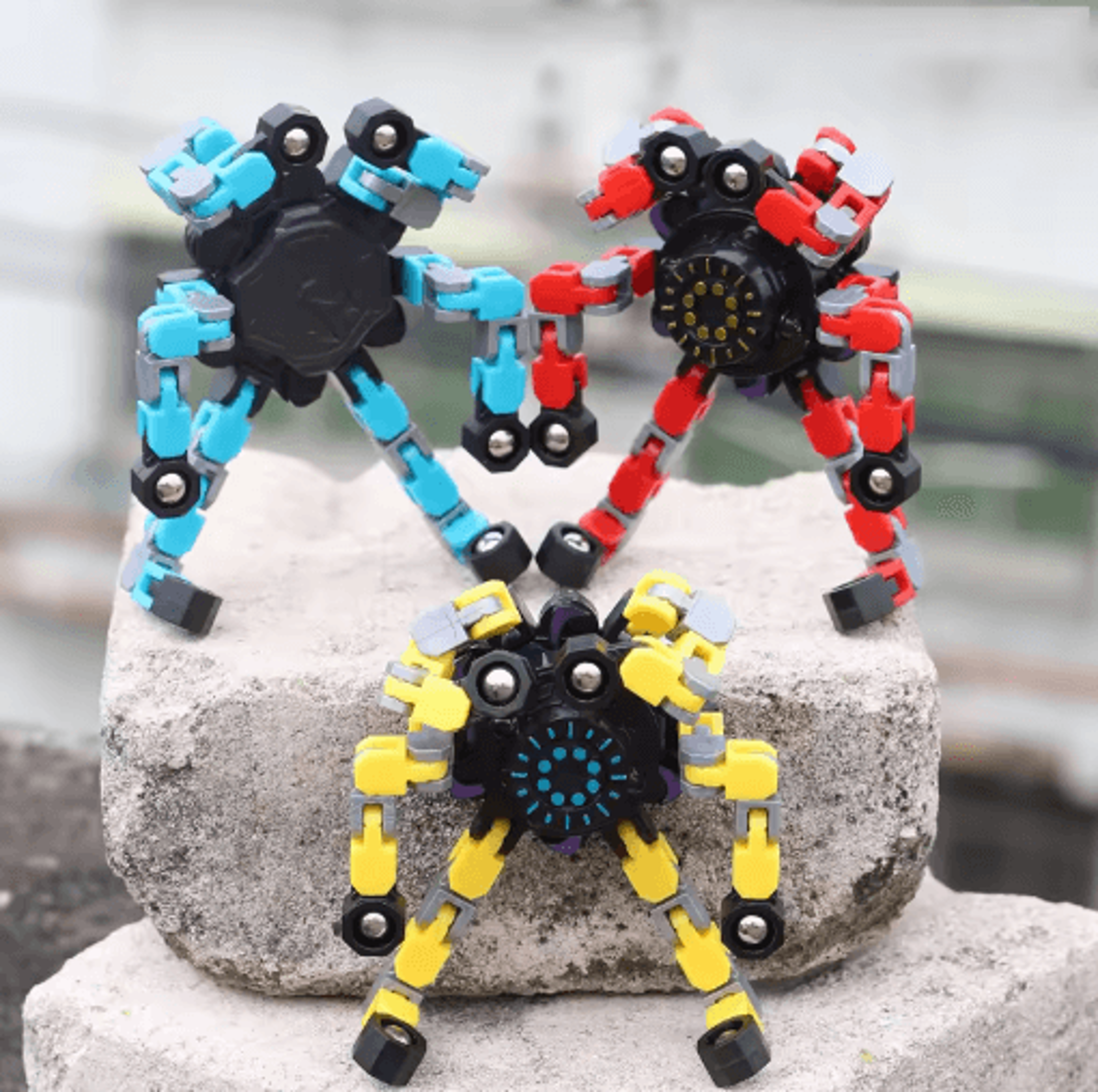 transforming chain fidget spinner deformable stress relief sensory toy