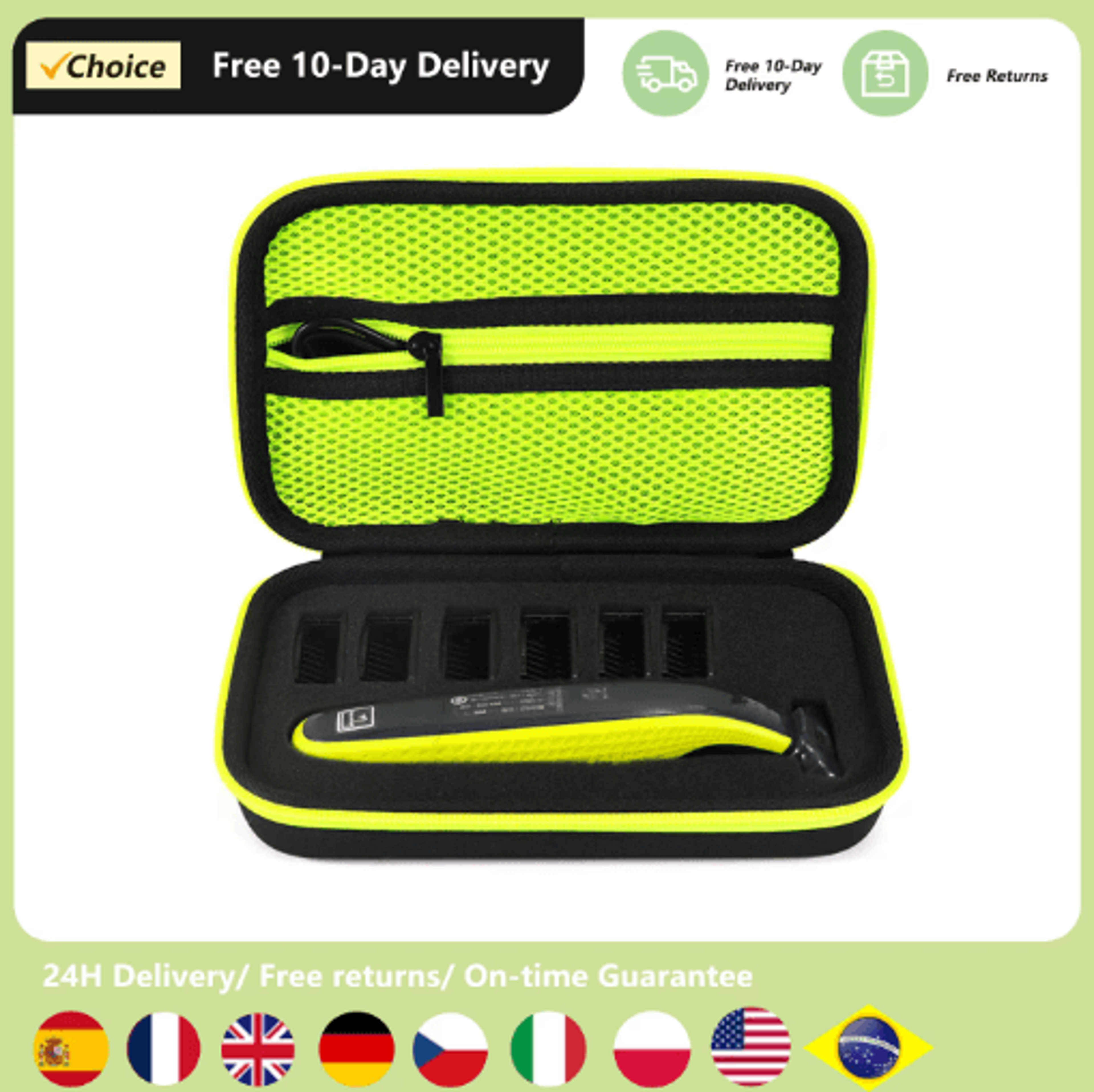 portable storage case for philips oneblade shaver & electric trimmer travel protection