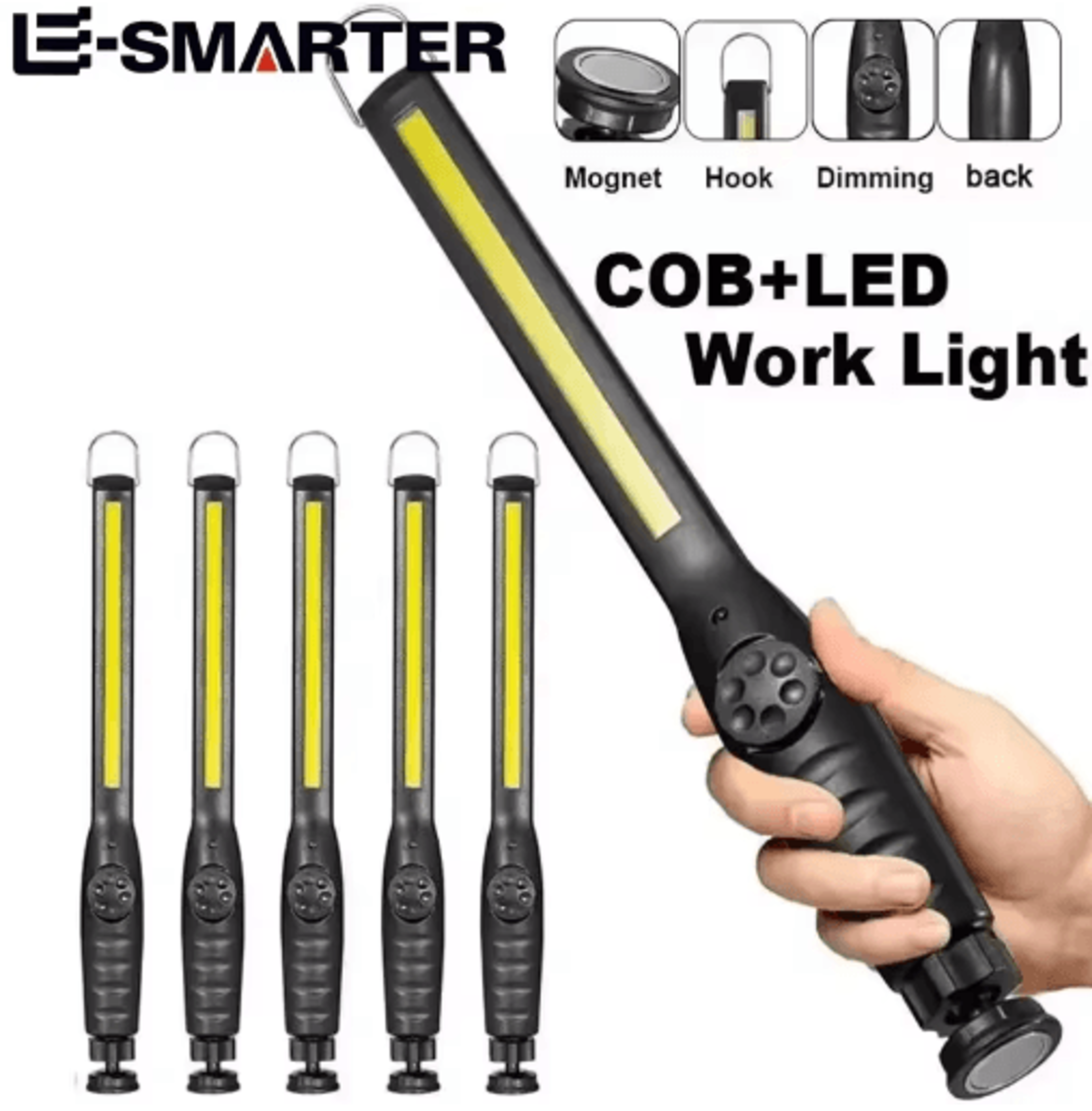 lumiflex rechargeable cob work light with magnetic base & stepless dimming