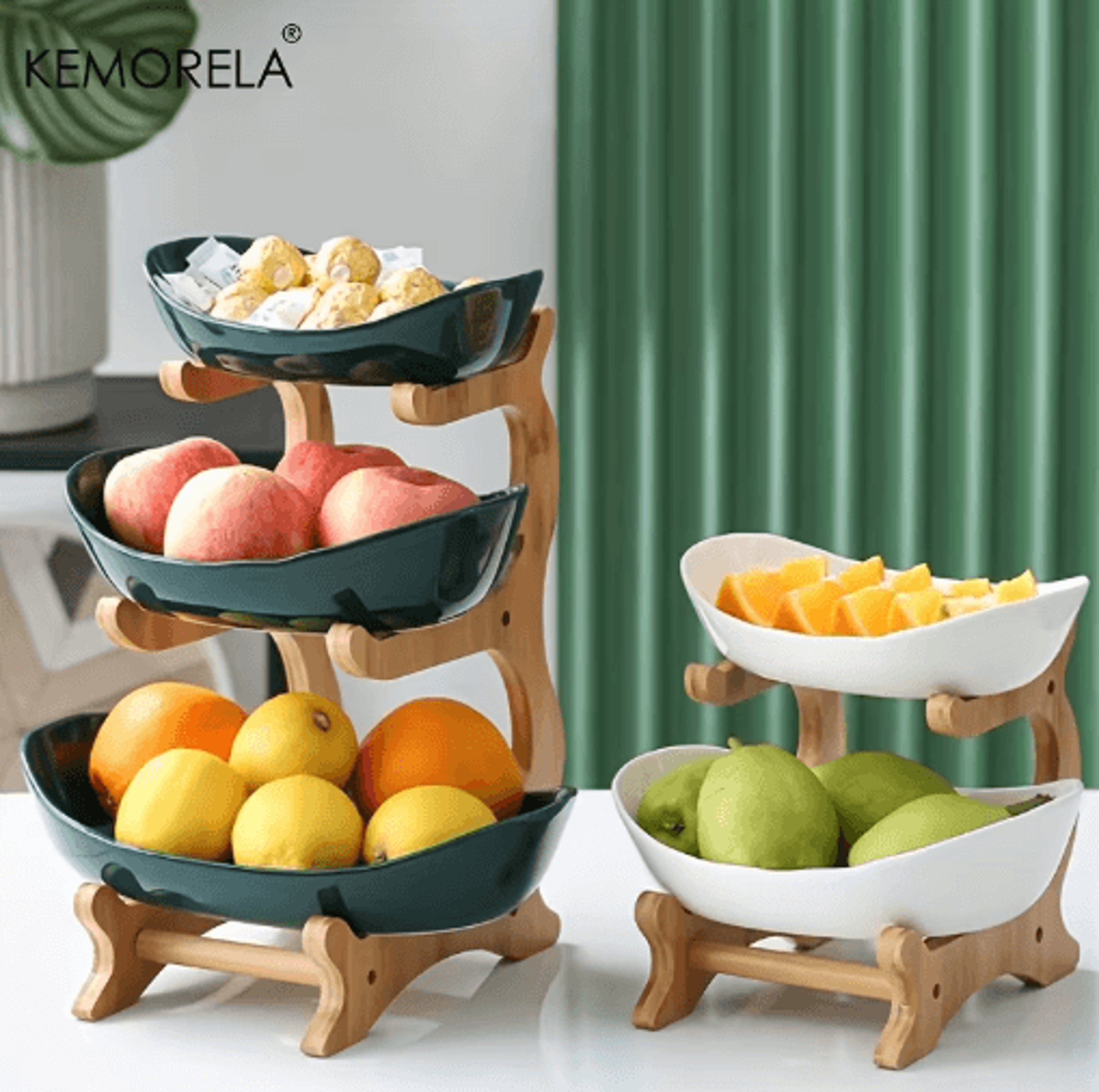 freshtier 3-layer fruit & snack serving stand modern multi-tier dessert display