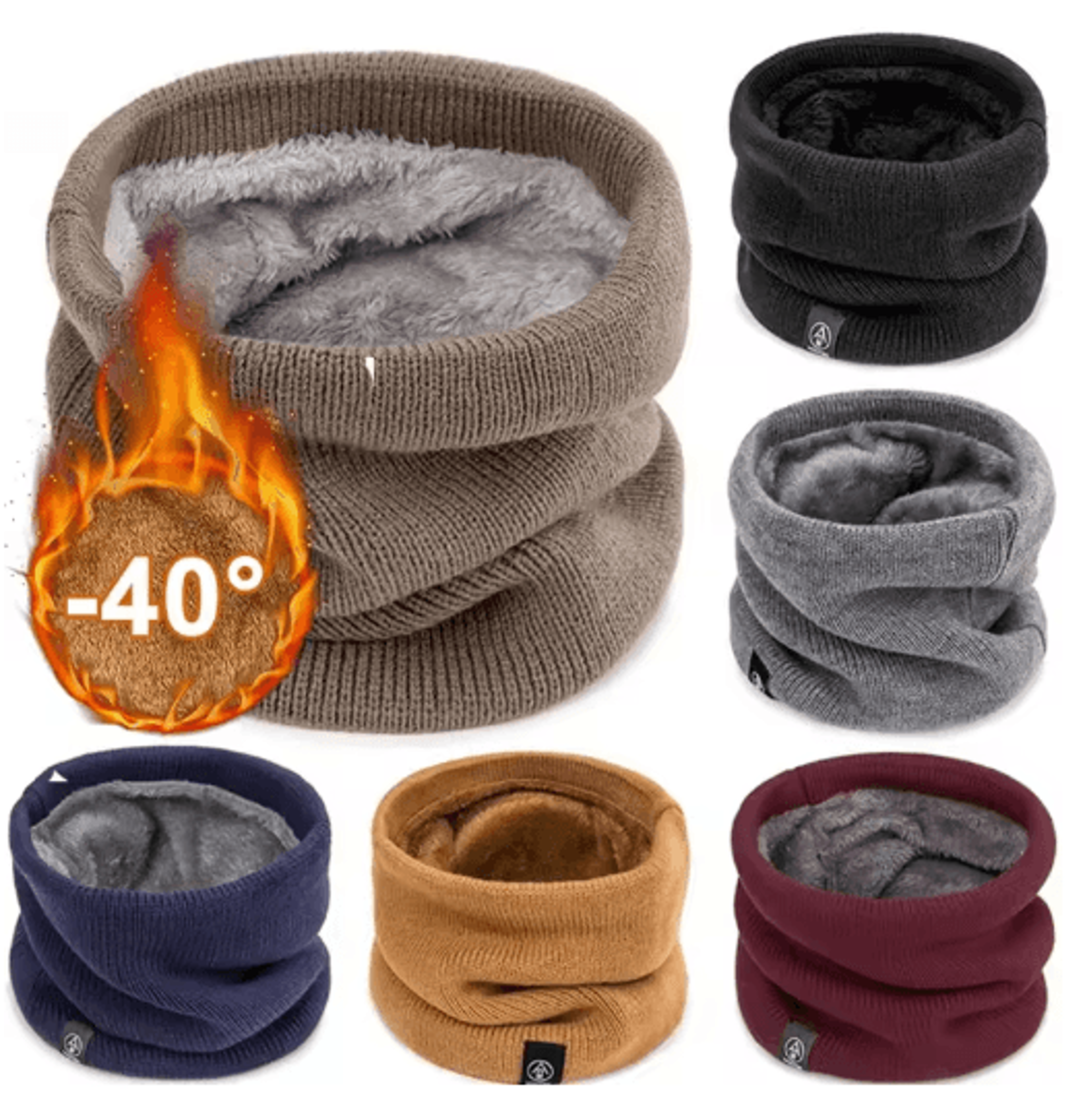 thermaflex knitted neck warmer soft winter sport scarf for men & women