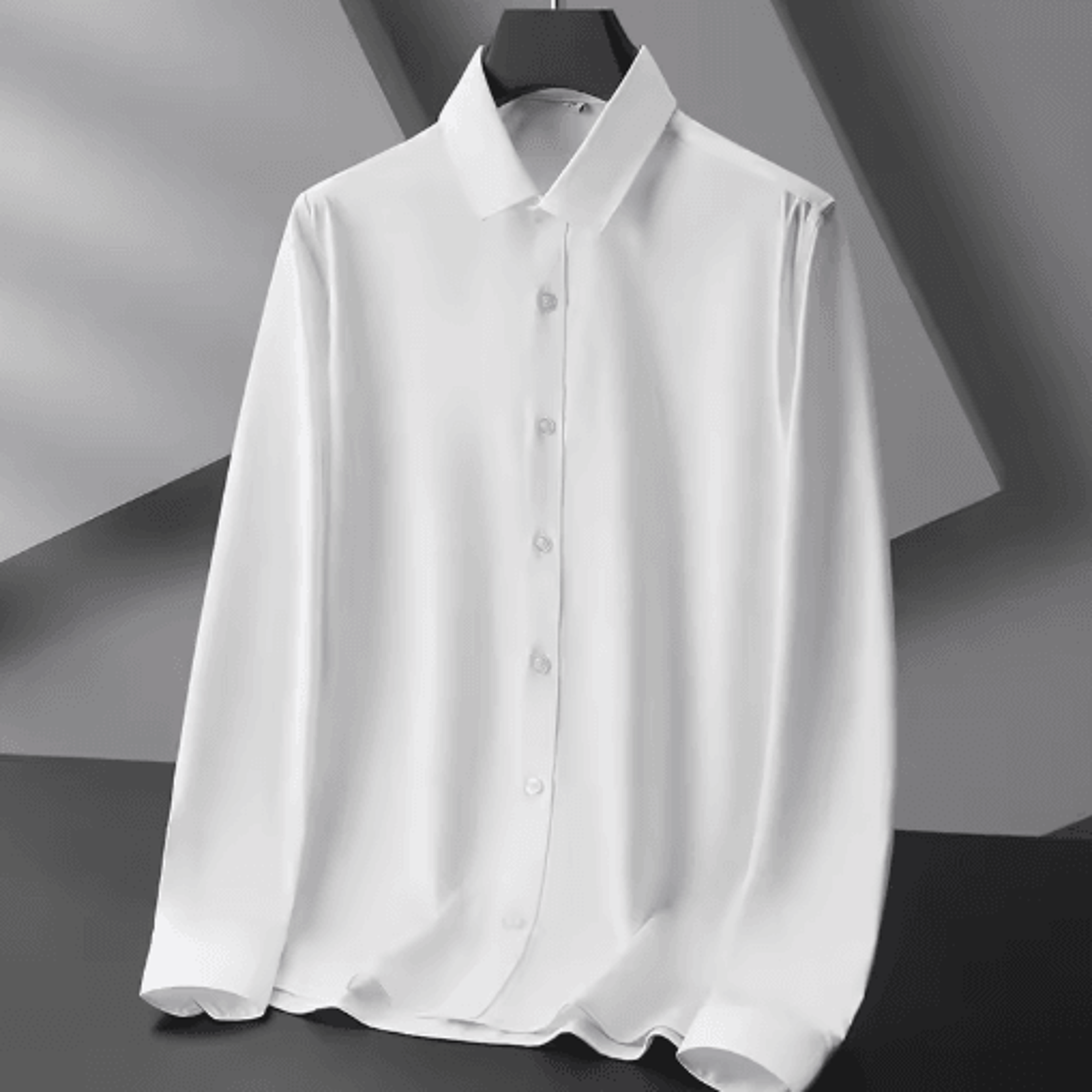 mens wrinkle free long sleeve shirt business casual solid color all-season essential