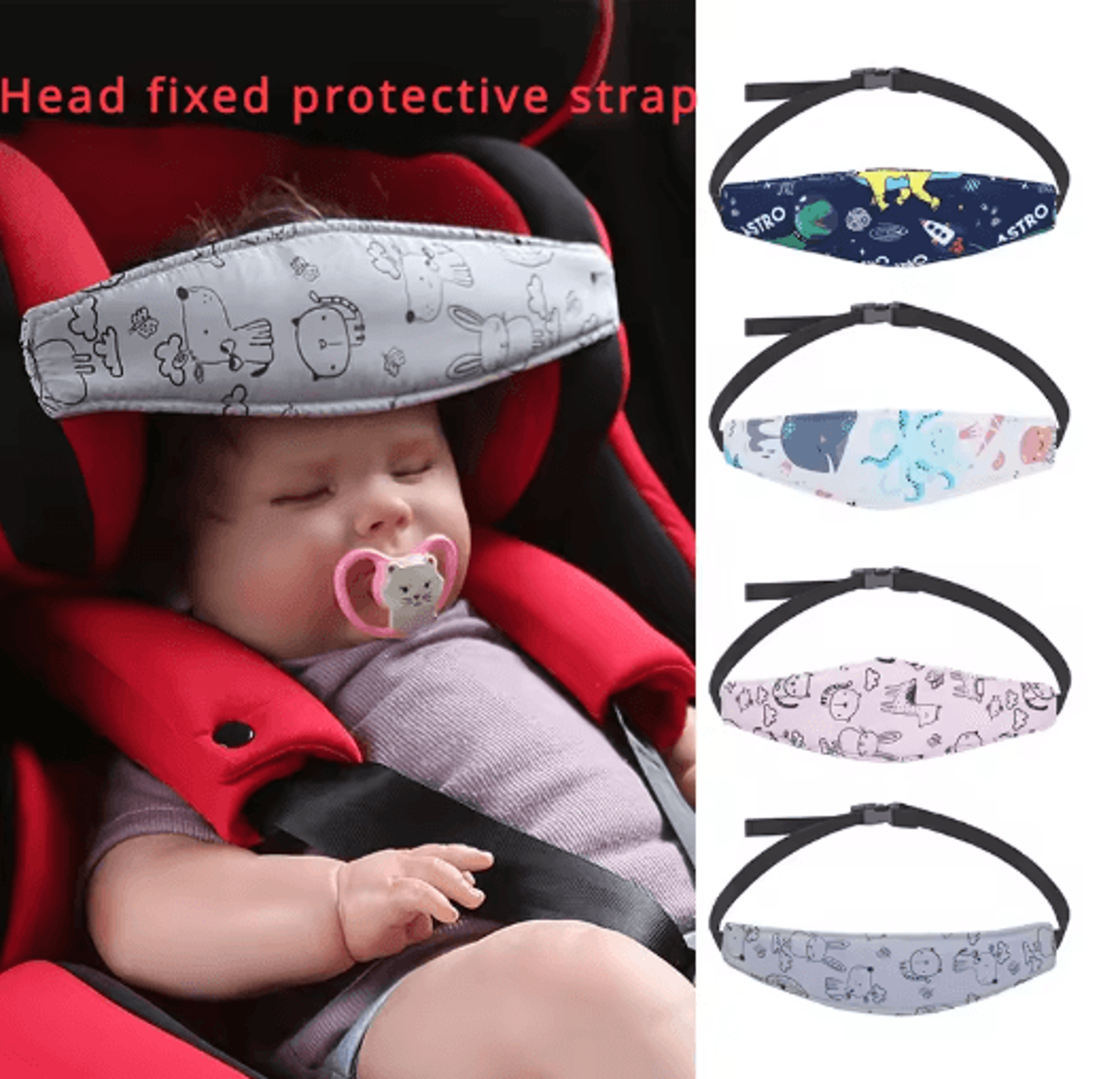 baby head support belt adjustable car seat & stroller sleep positioner