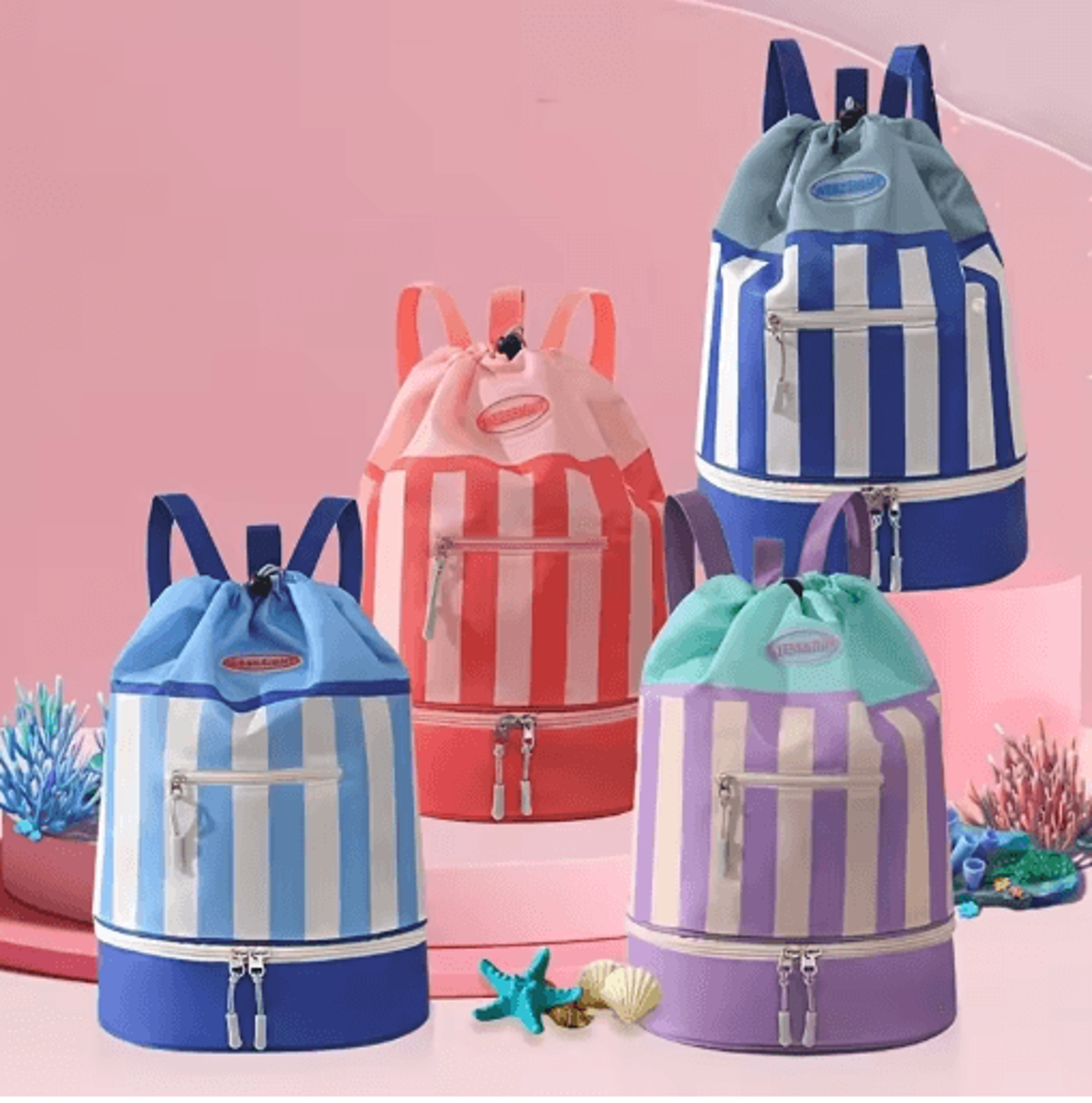 kids swimming backpack waterproof beach & travel toiletries storage bag