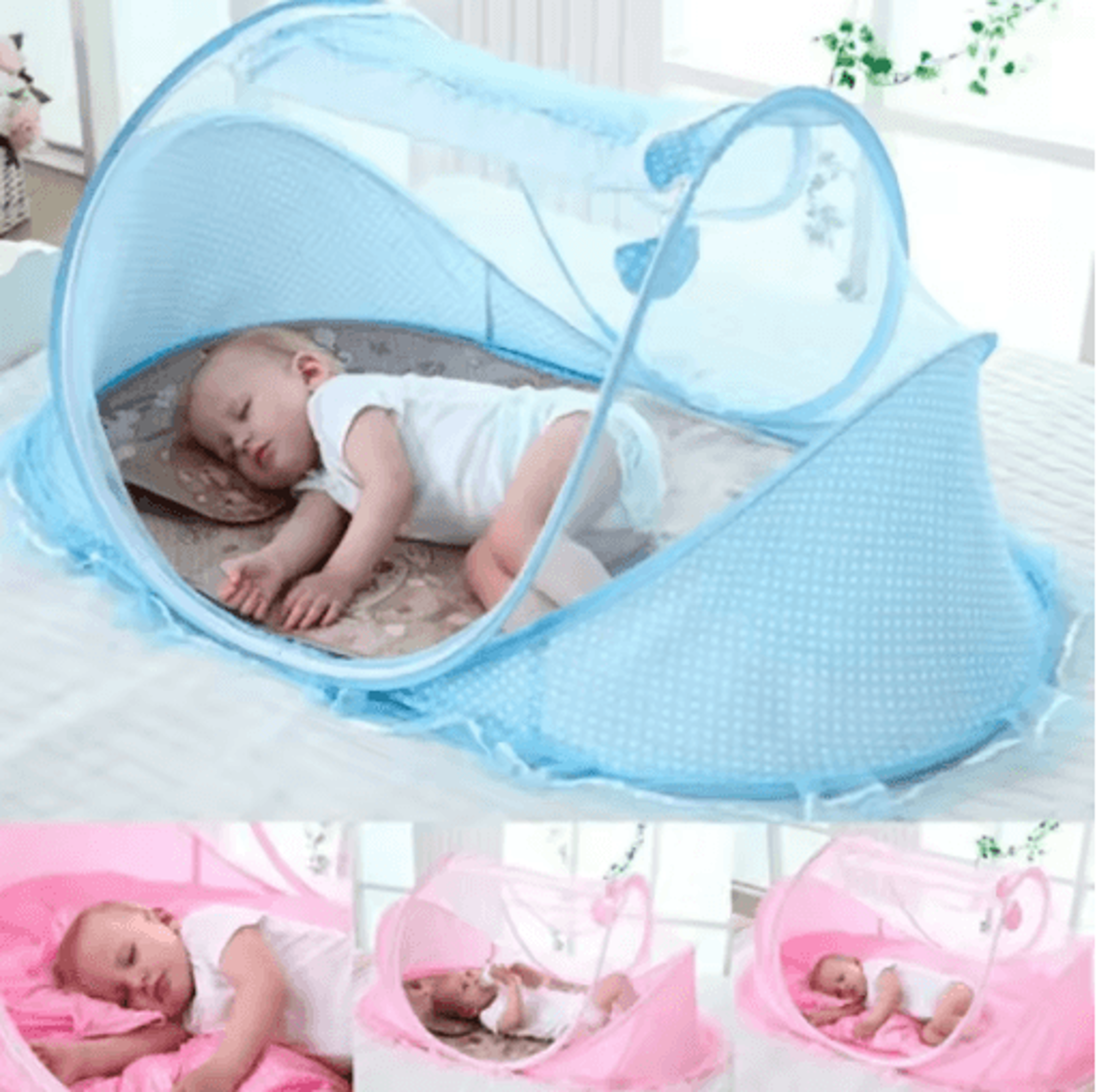 portable baby mosquito net bed foldable newborn travel sleeping tent (0–3 years)
