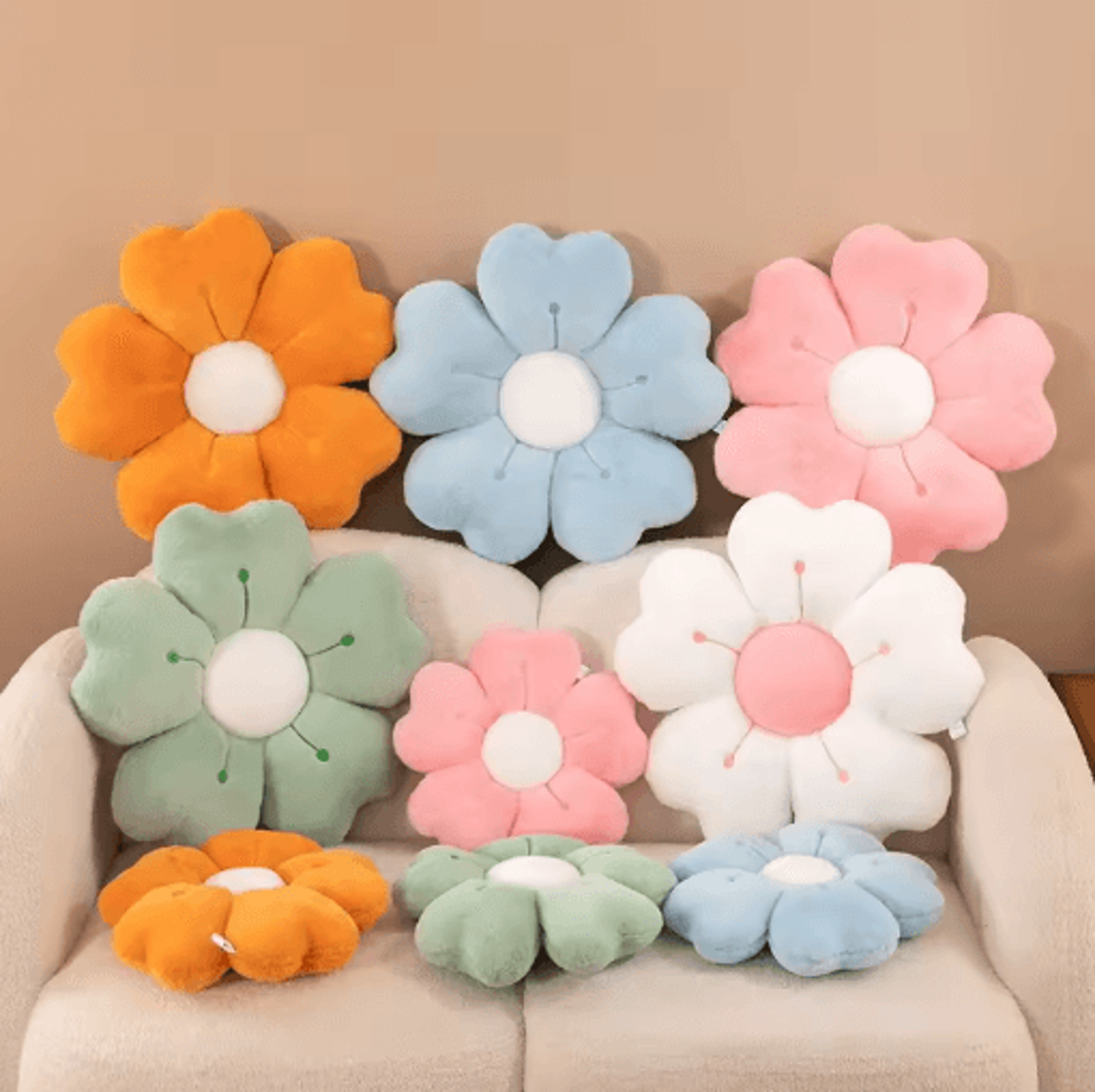 daisy flower plush pillow soft cute decorative cushion for bed & sofa