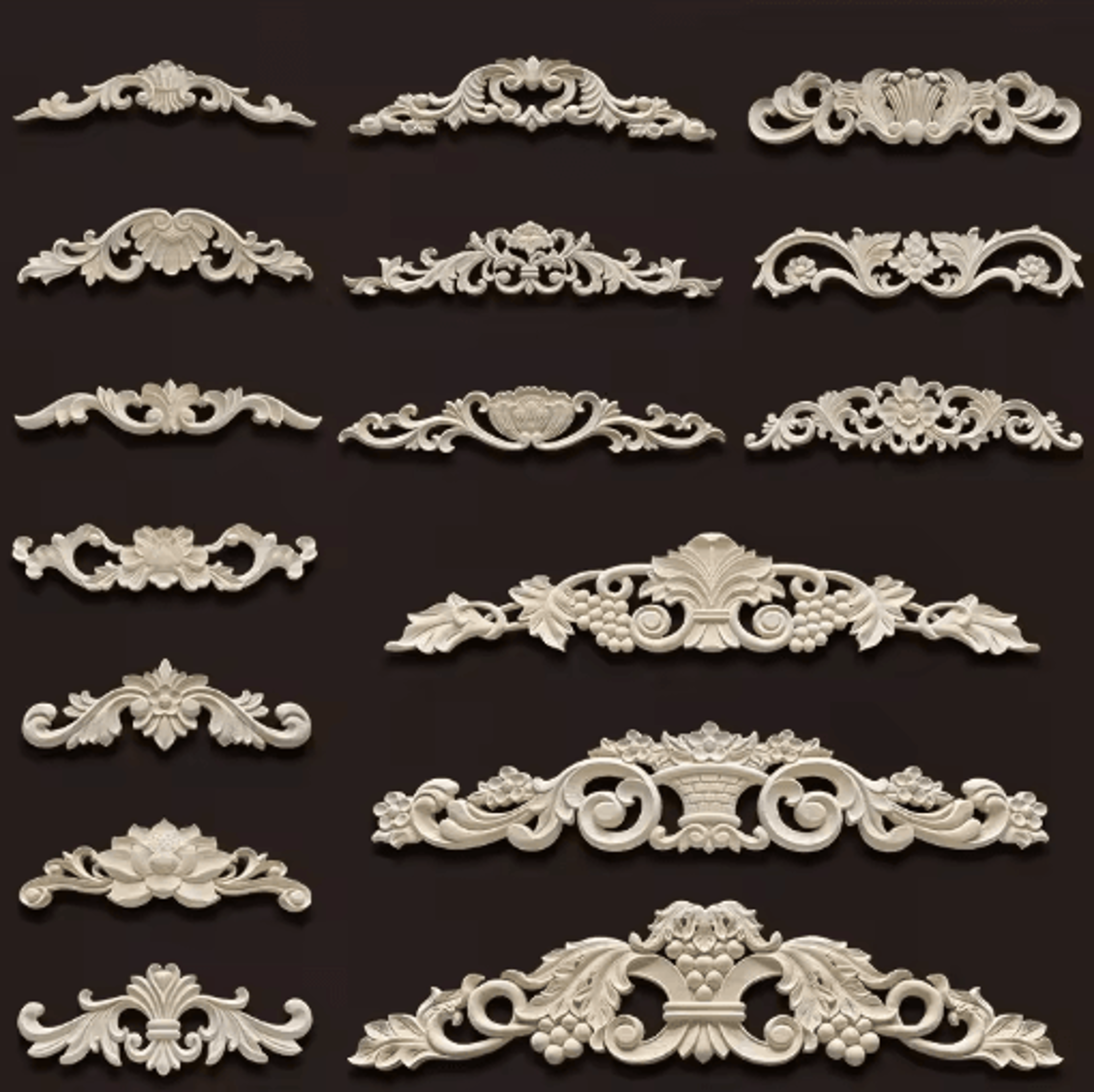 vintage carved wood onlays decorative furniture appliques for elegant home decor
