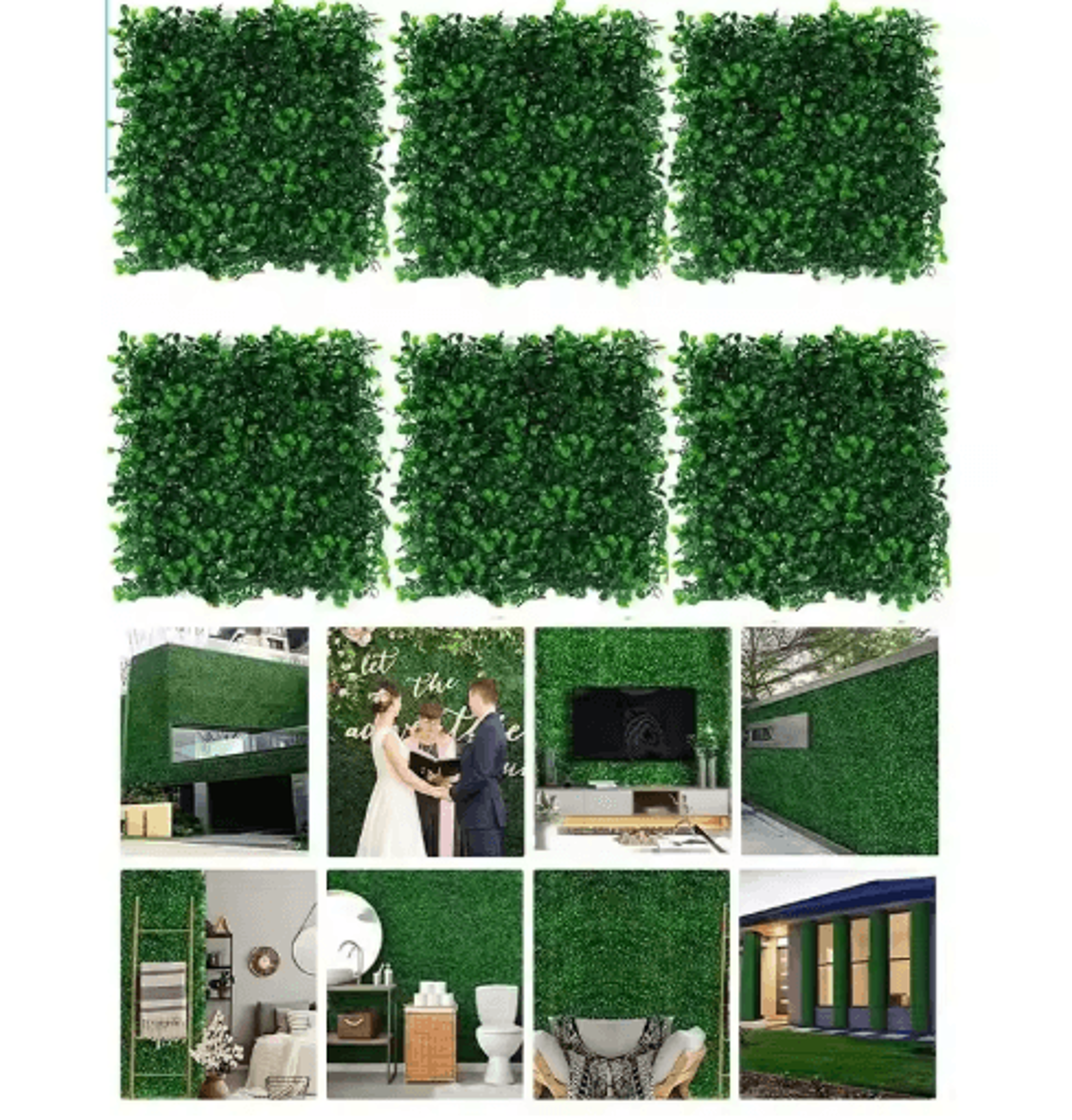 greenshield artificial boxwood wall panels – uv resistant greenery privacy fence (10pcs)
