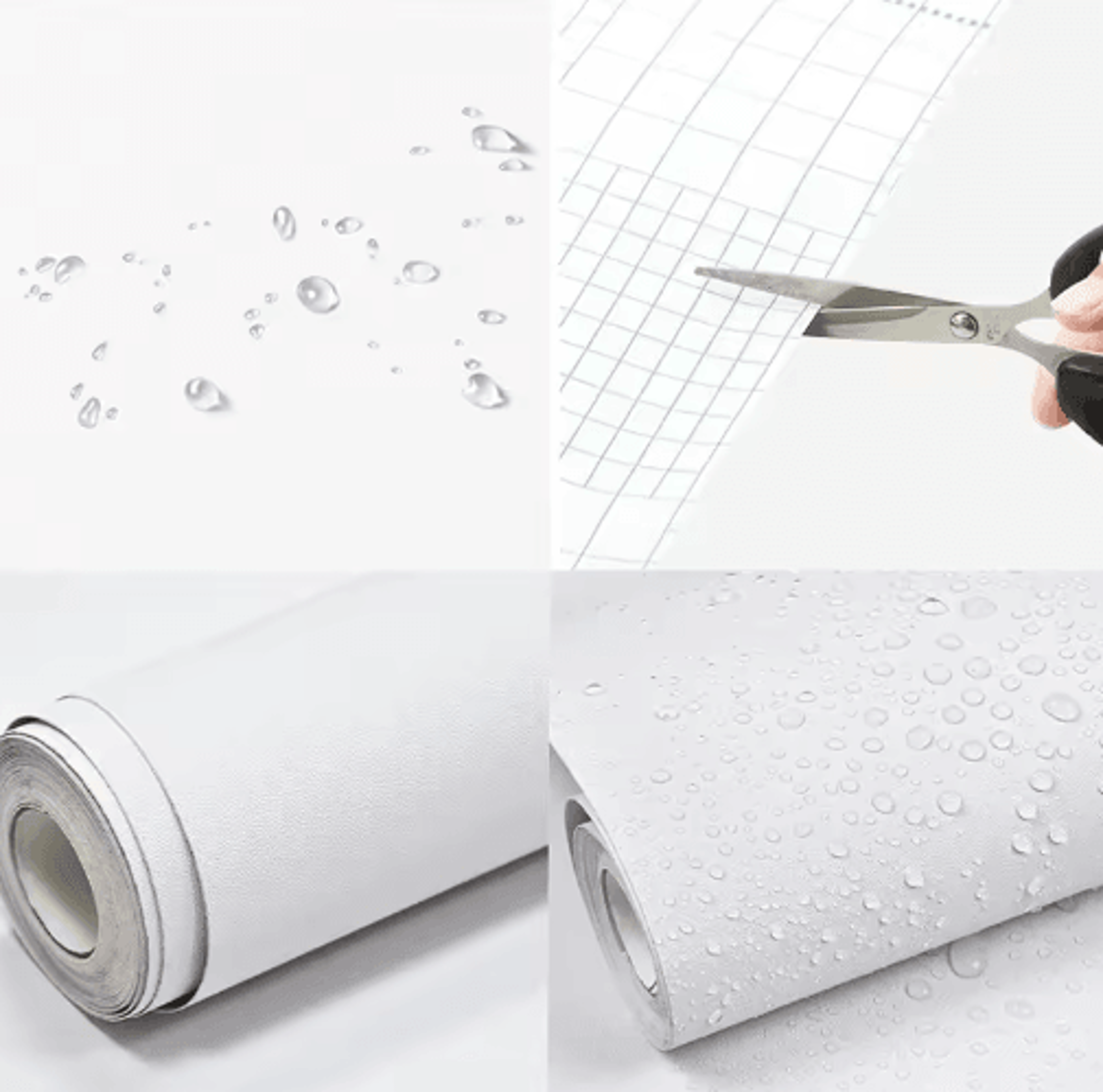 waterproof white self-adhesive wallpaper – peel & stick vinyl contact paper