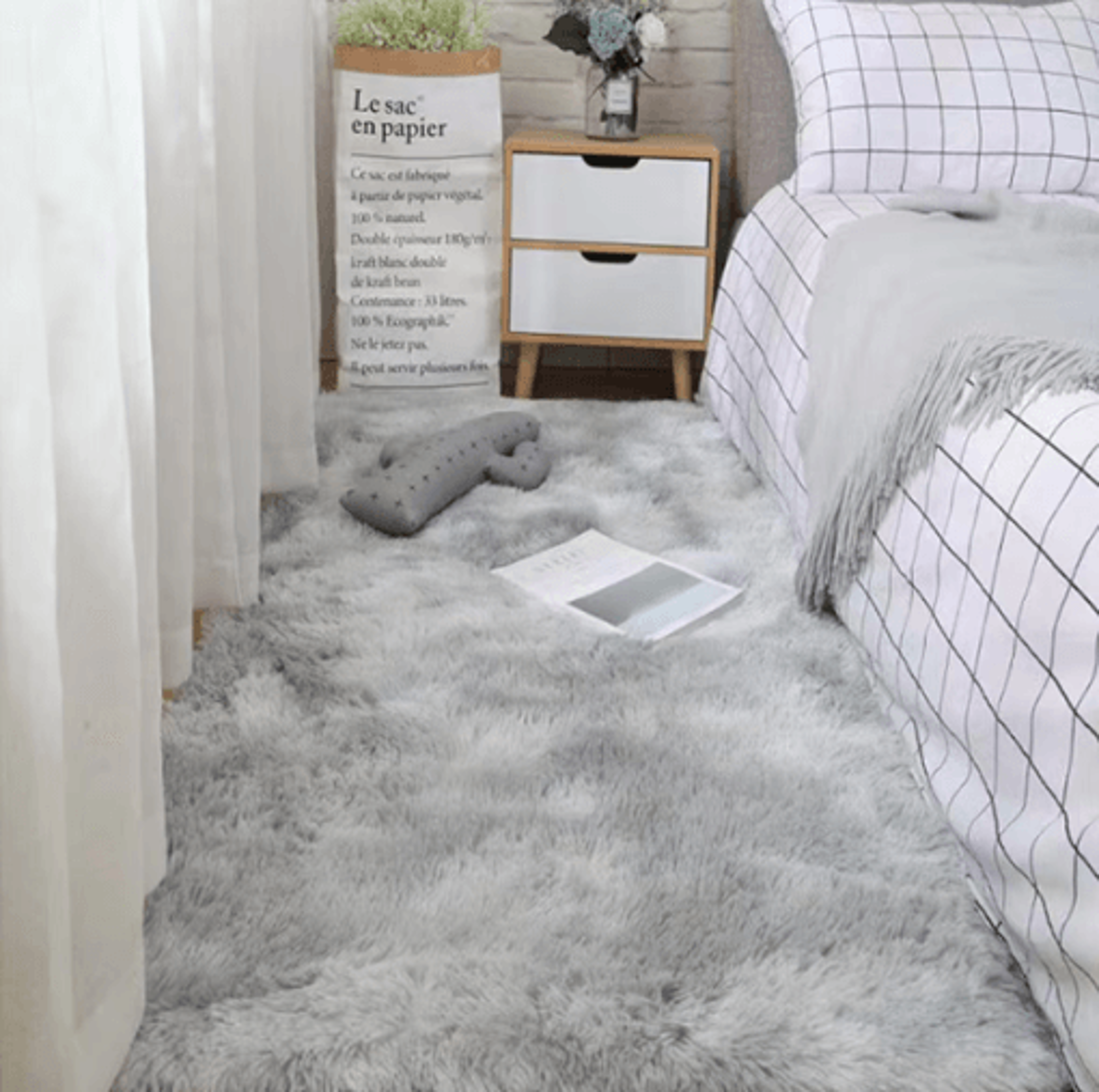fluffy tie dye shag rug soft plush non-slip bedroom & living room carpet