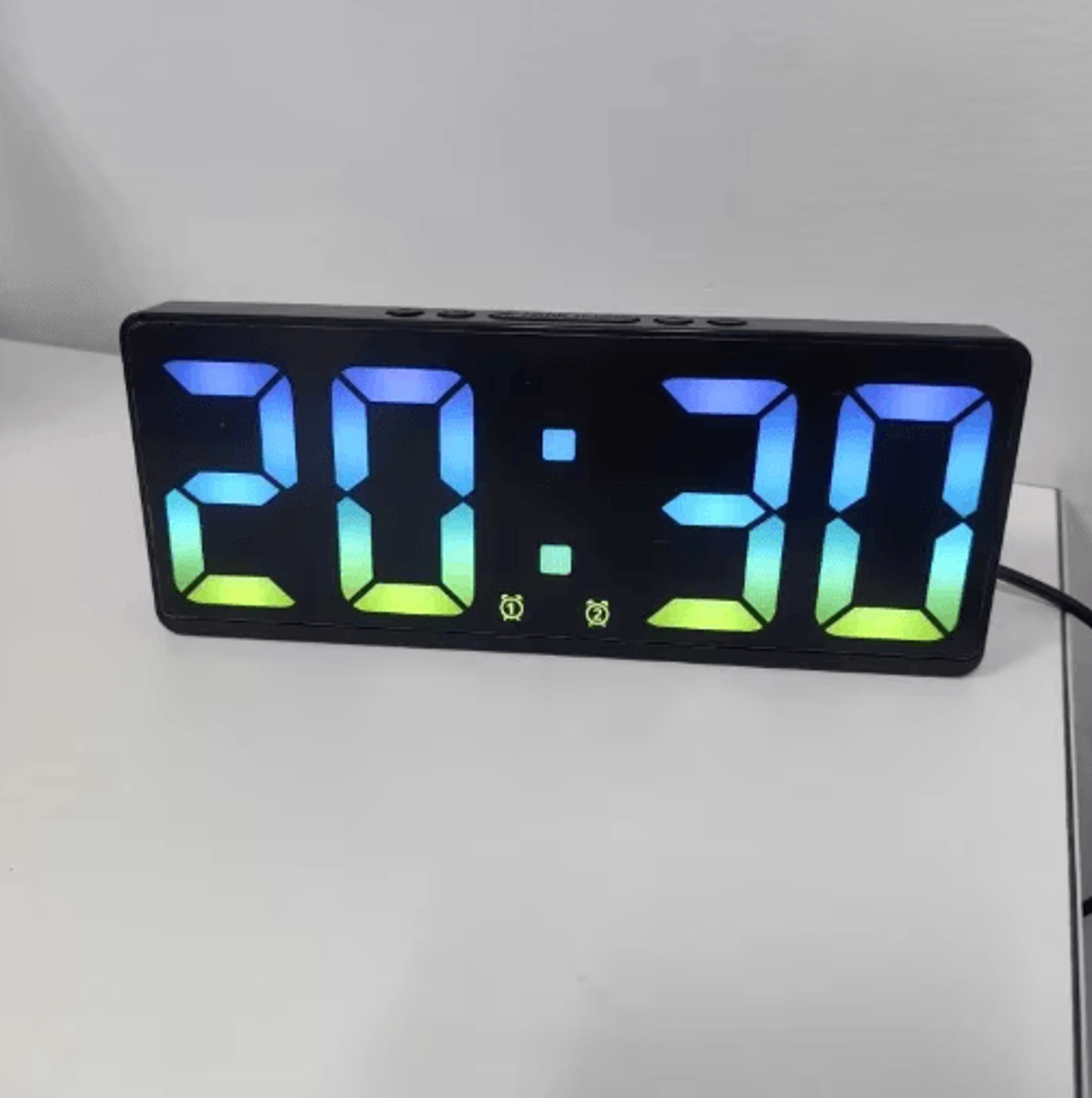 voice control led digital alarm clock – smart bedside clock with temperature & snooze