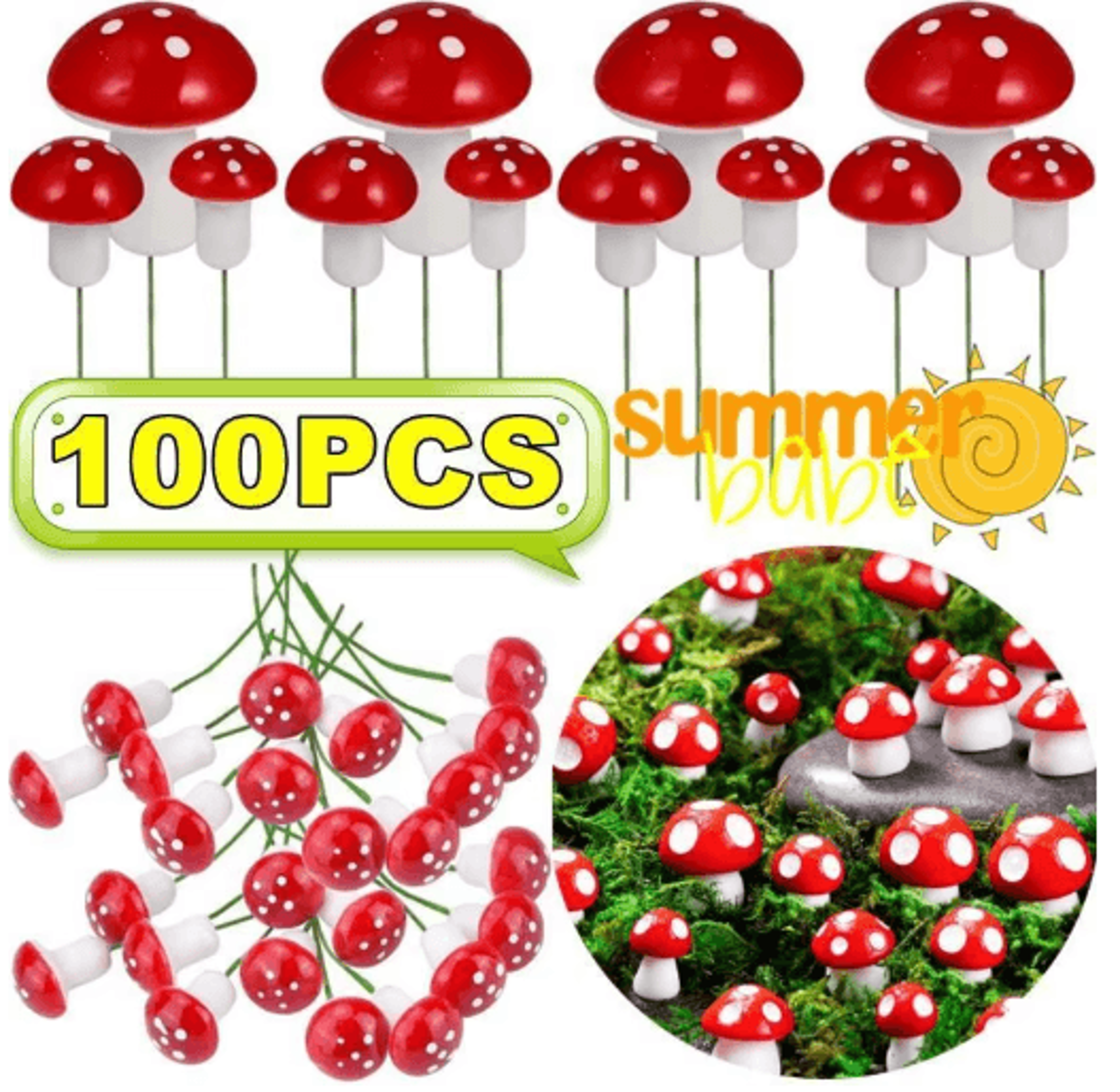 miniature mushroom decor – foam fairy garden accessories for diy bonsai & micro landscapes