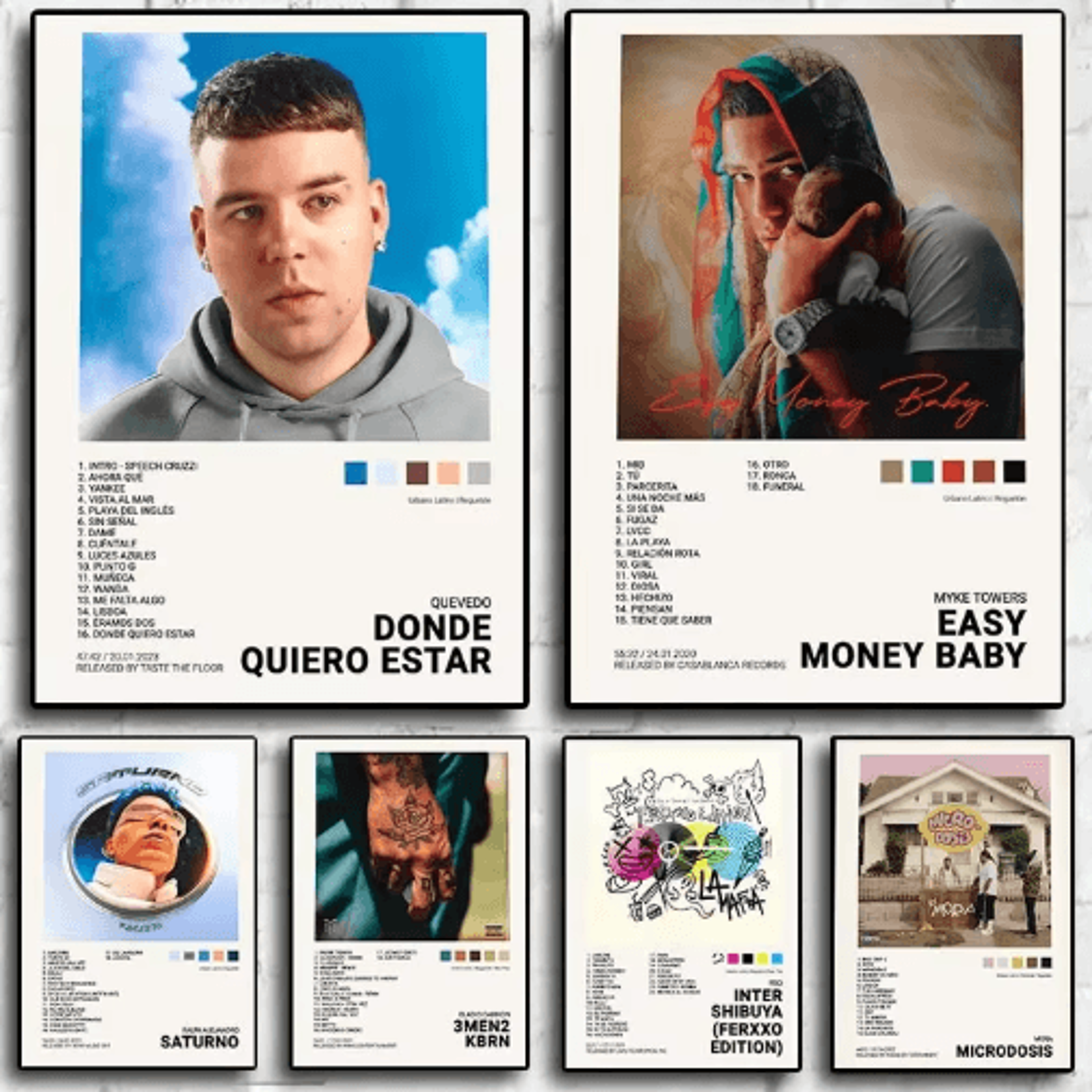 latin rapper wall art – quevedo & urban music album canvas poster decor