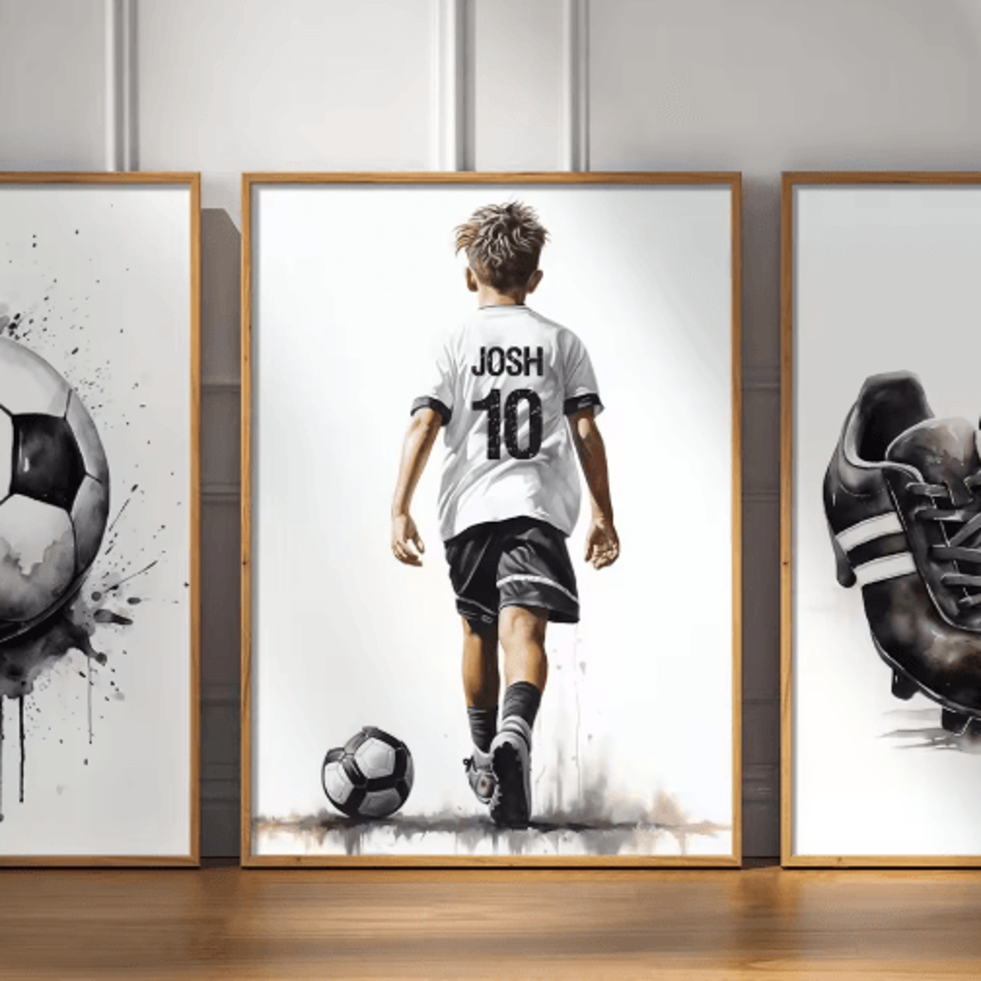 personalized football player poster – custom football wall art for boys & sports fans