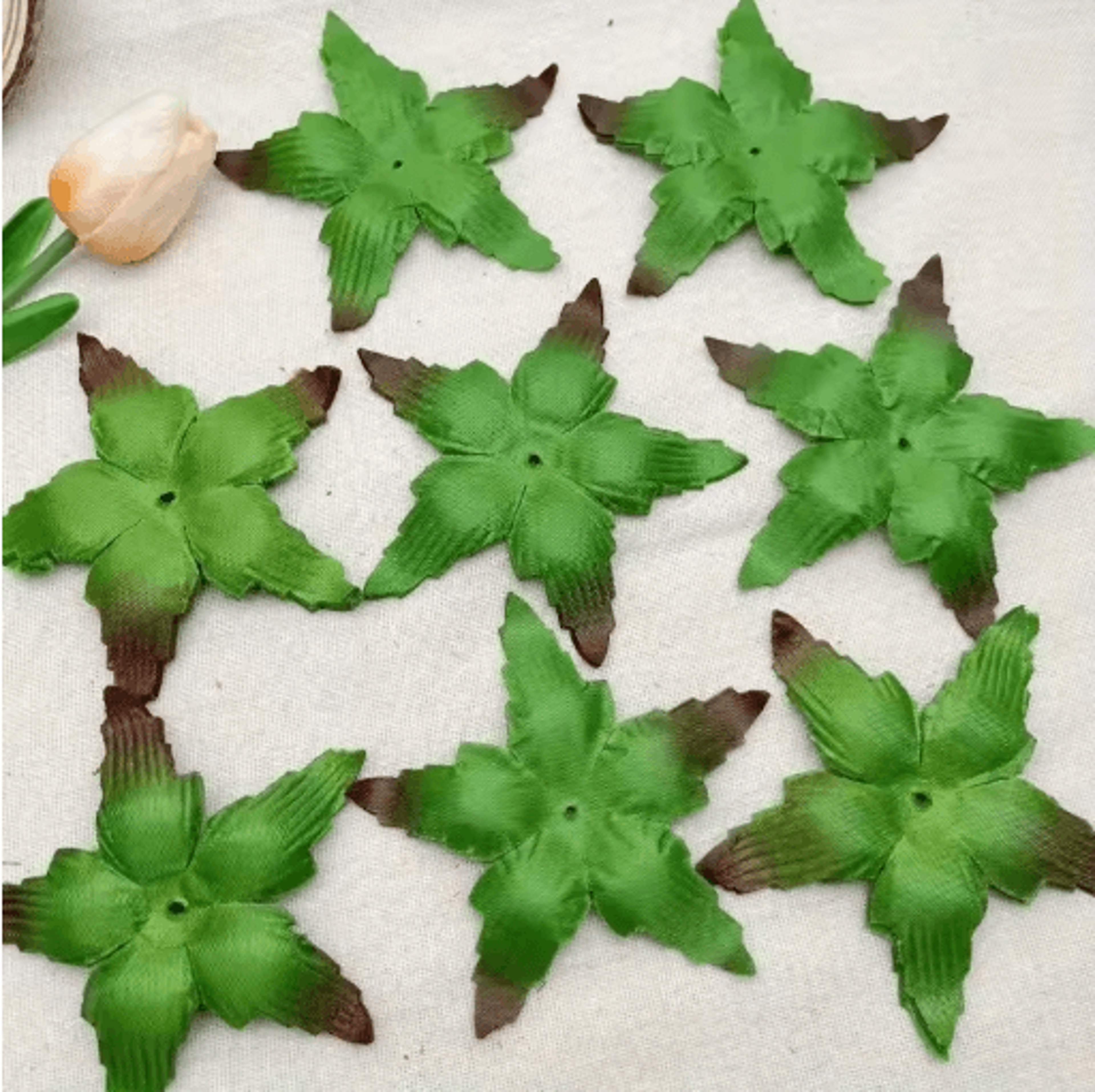 realistic artificial rose leaves set diy floral accessories for bouquets & decorations (50/100pcs)
