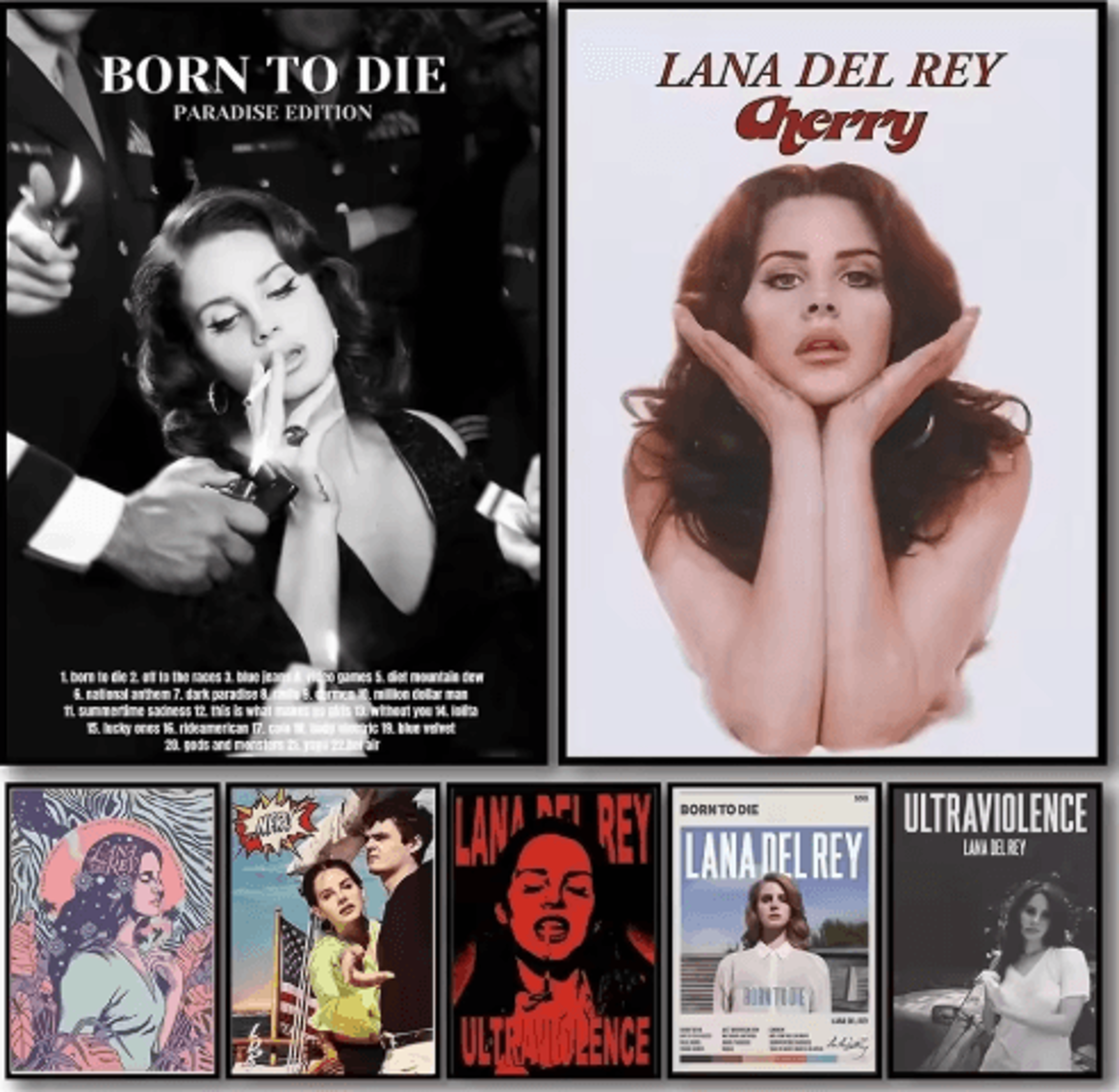 lana del rey aesthetic poster album cover canvas wall art