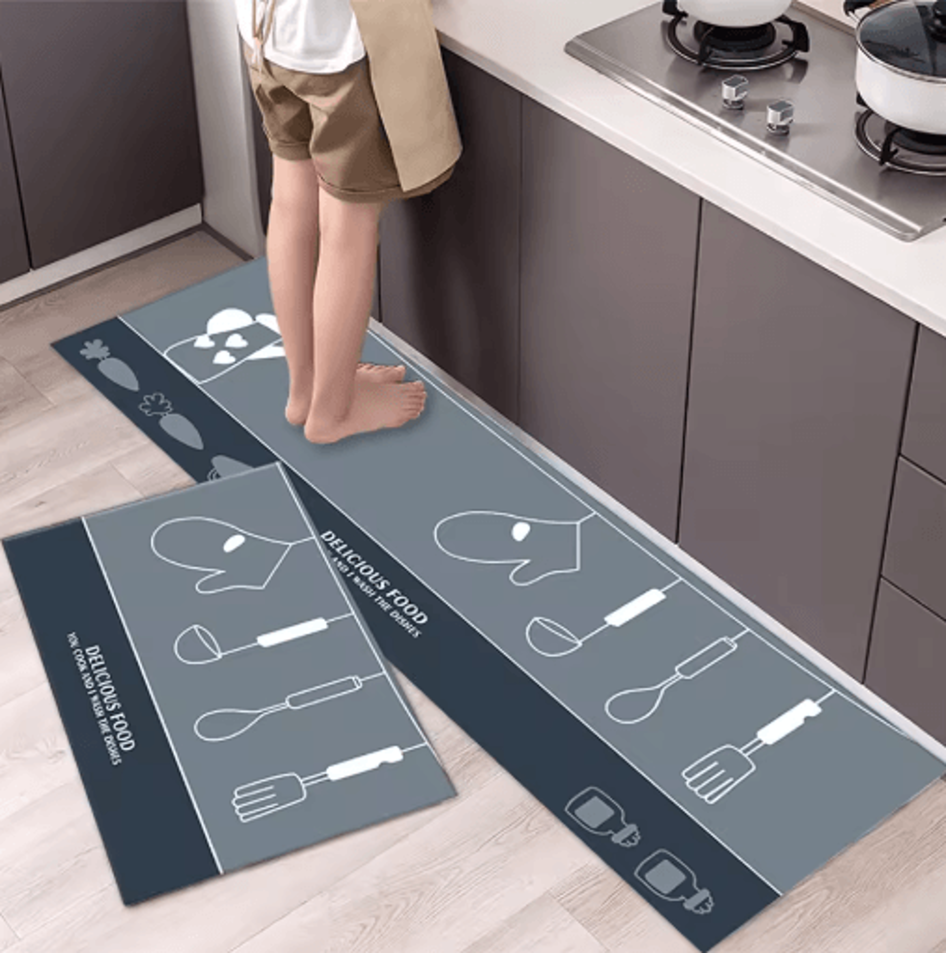 soft washable non-slip floor mat long kitchen hallway & bedside area rug