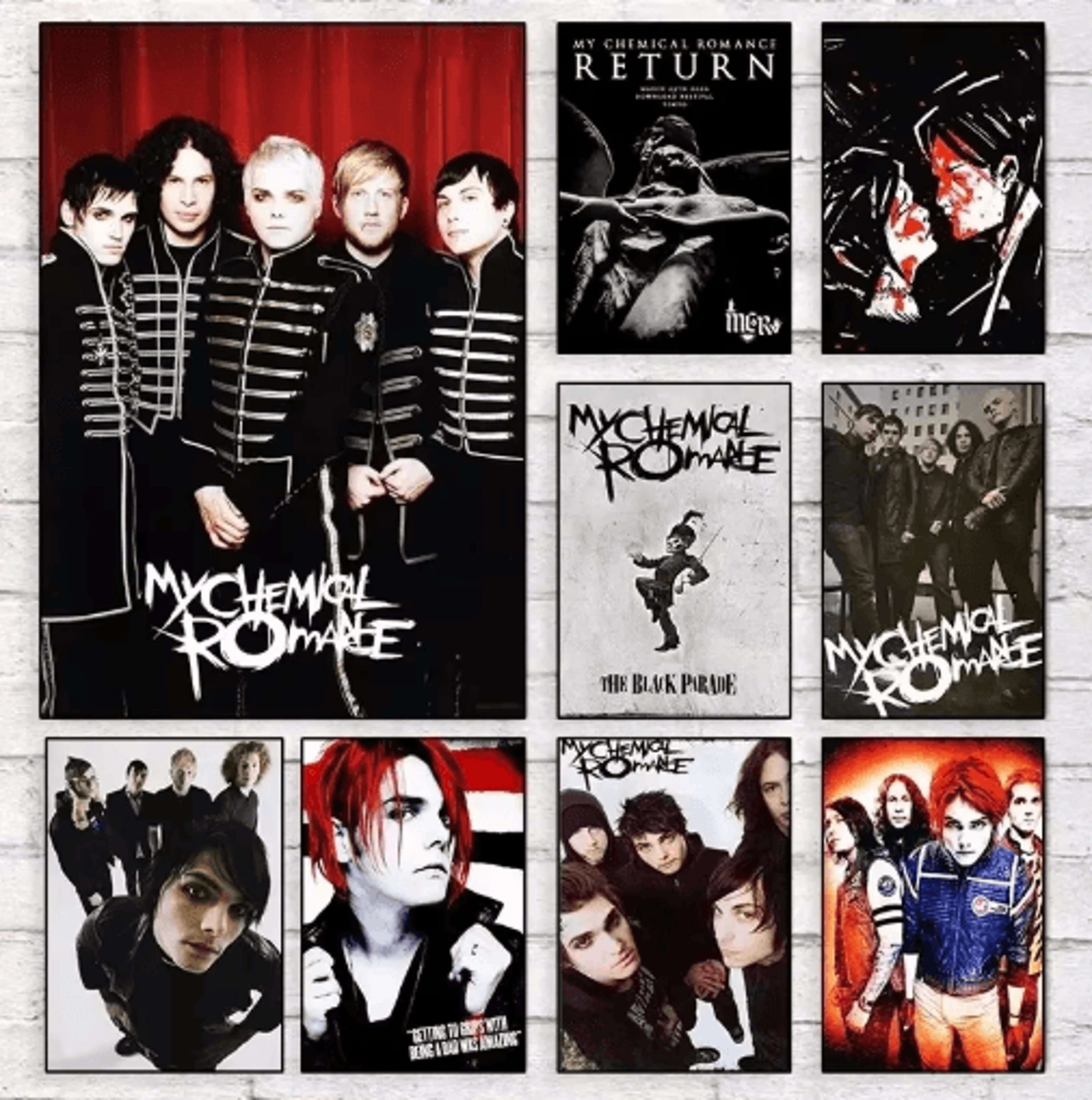 my chemical romance canvas poster – mcr rock band wall art for emo music room decor