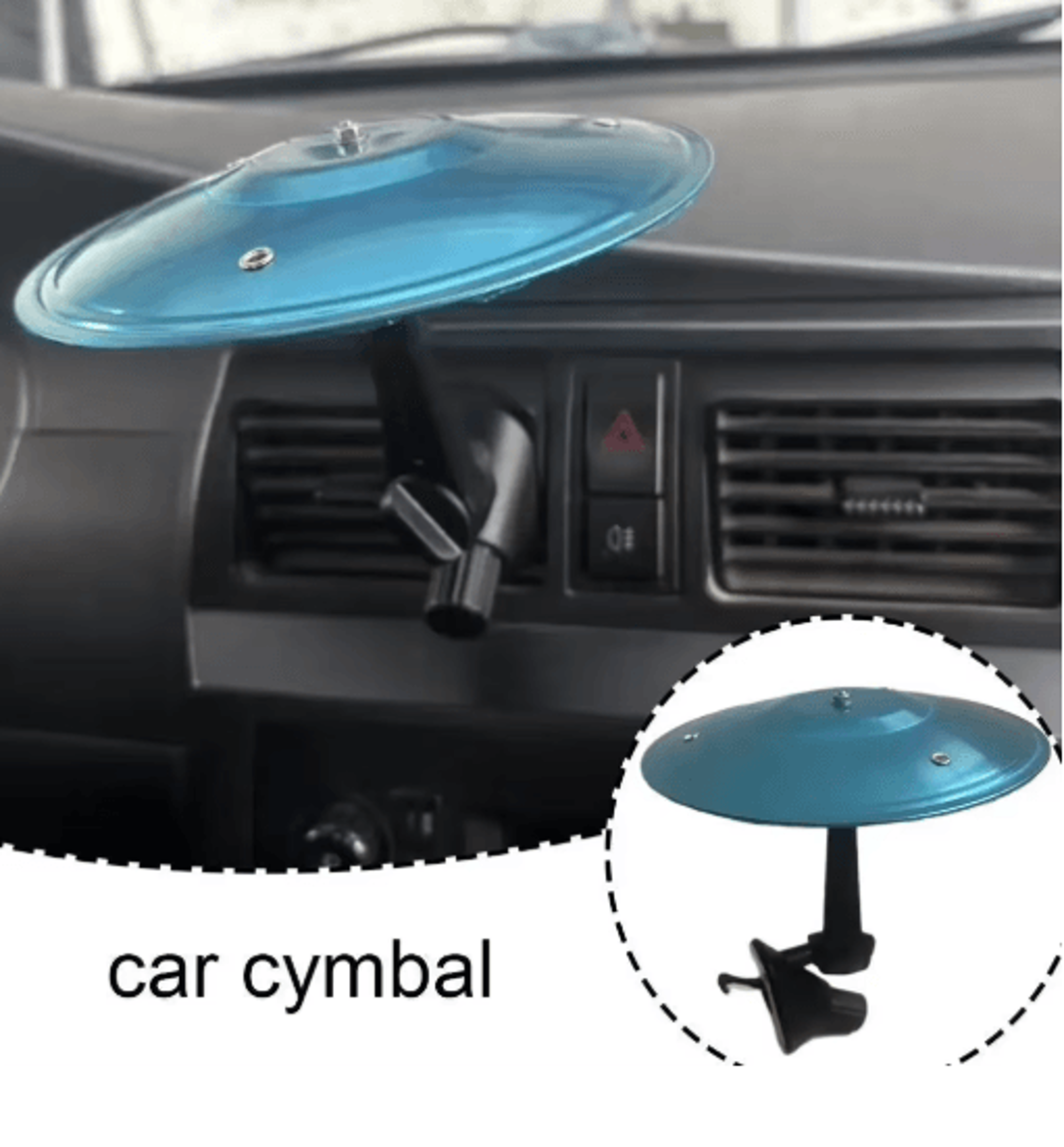 mini drum car vent clip – fun cymbal drummer dashboard decoration