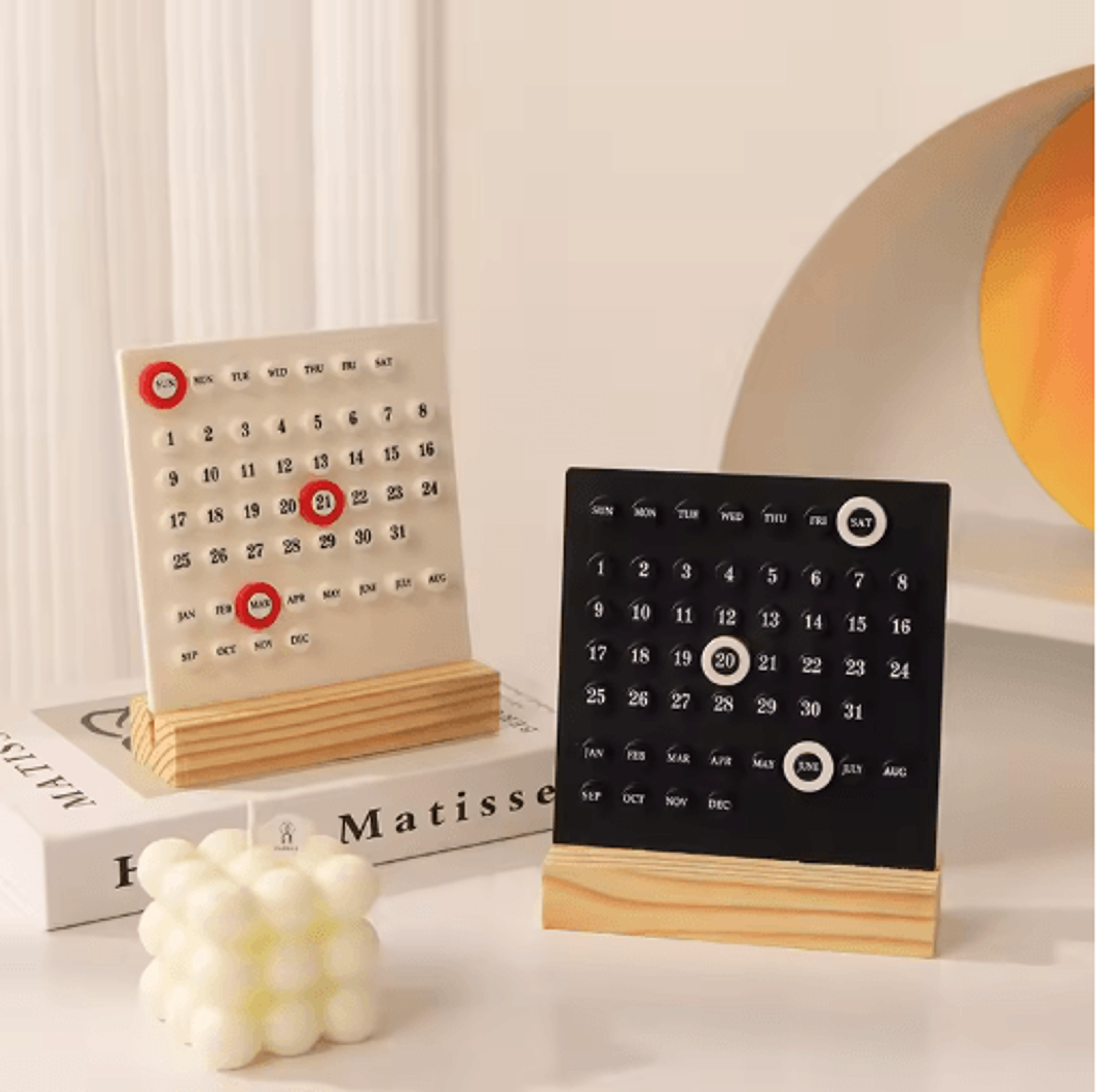 modern minimalist perpetual desk calendar creative reusable office decor