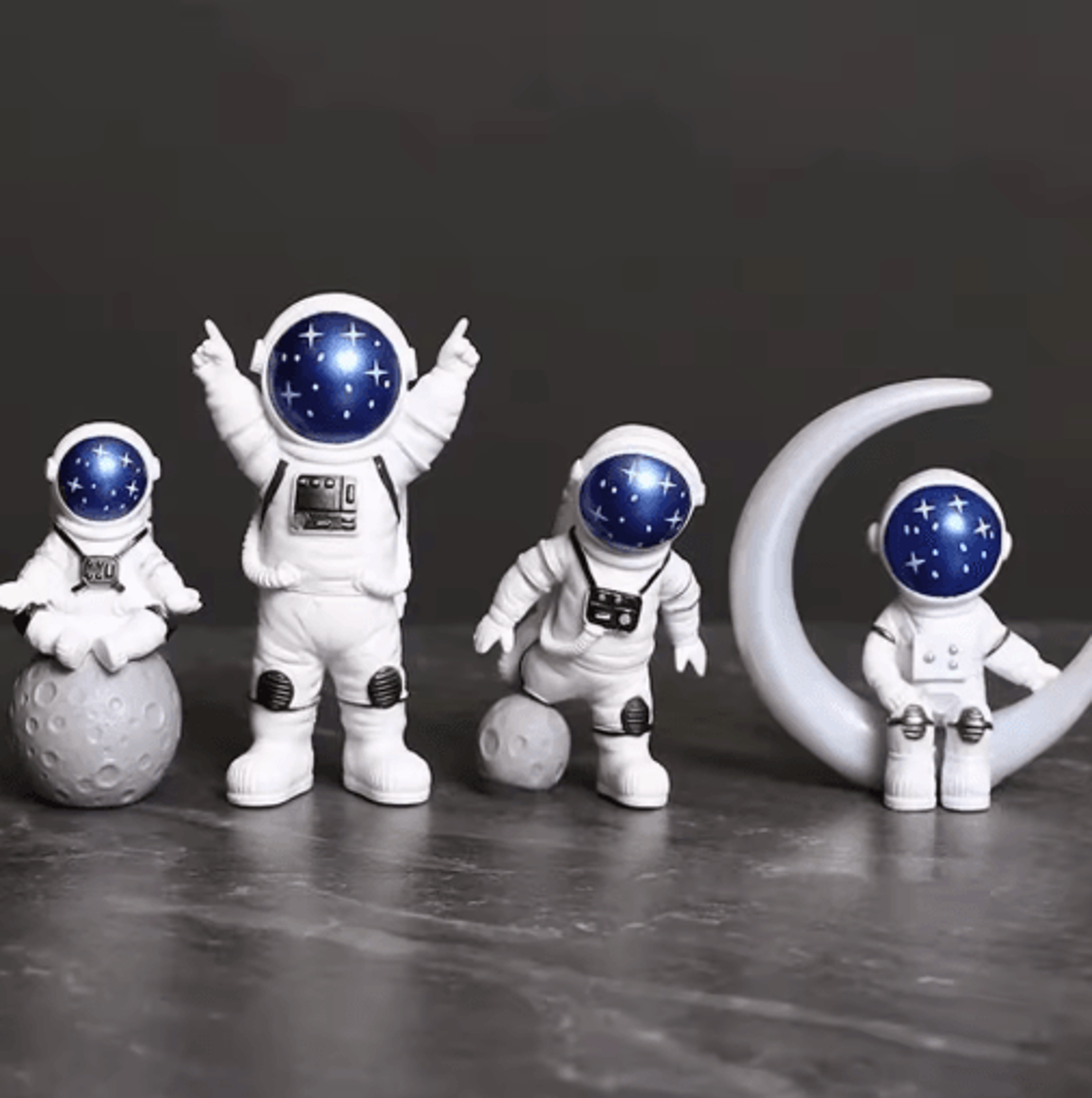 4pcs astronaut figurine set – space-themed desk & home decor models