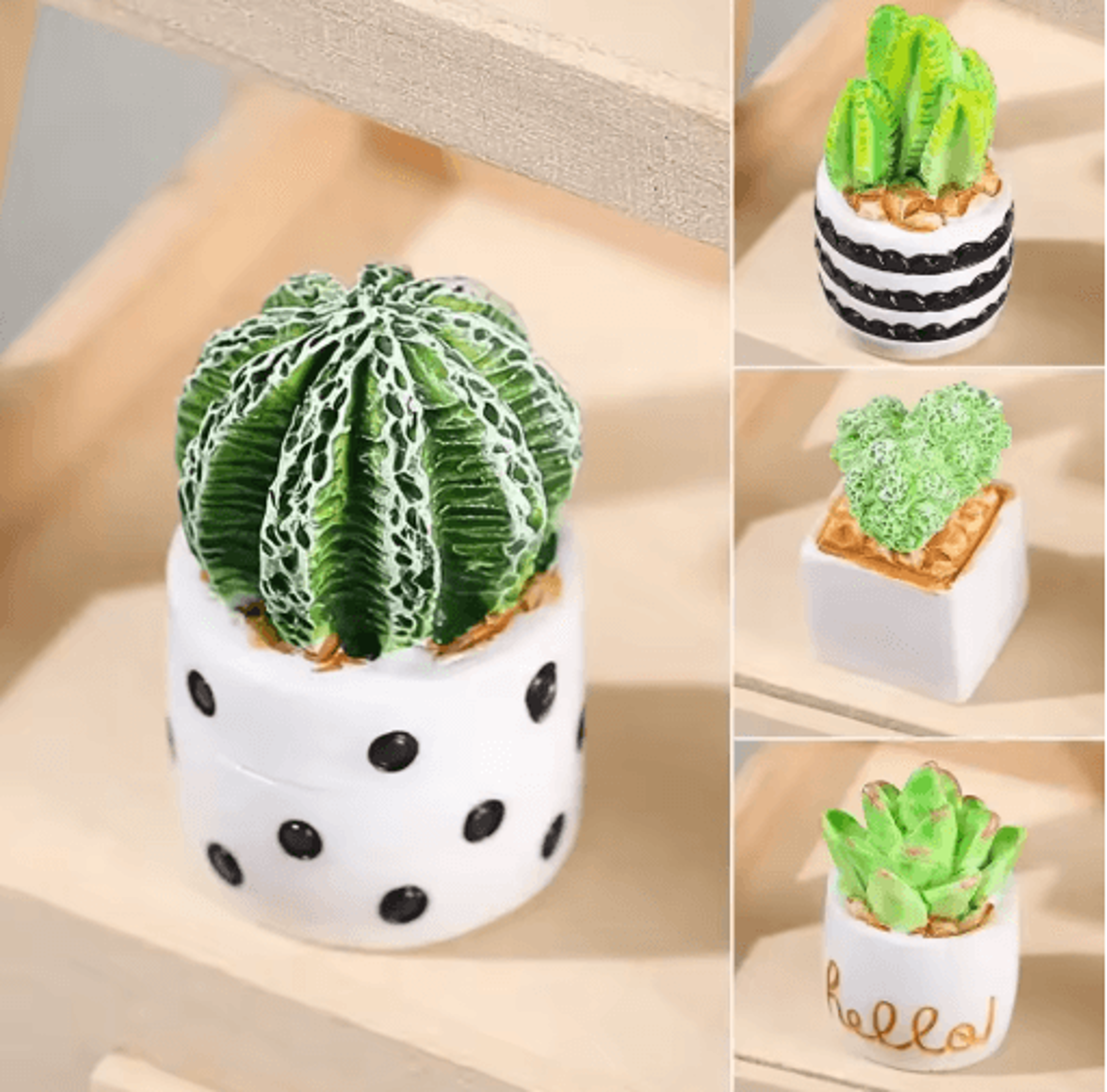 miniature resin plant pot set dollhouse flower vase decor